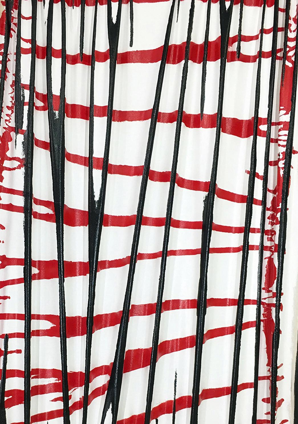Peinture sculpturale contemporaine rouge, blanche et noire « Sychoactive Frequencies » en vente 4