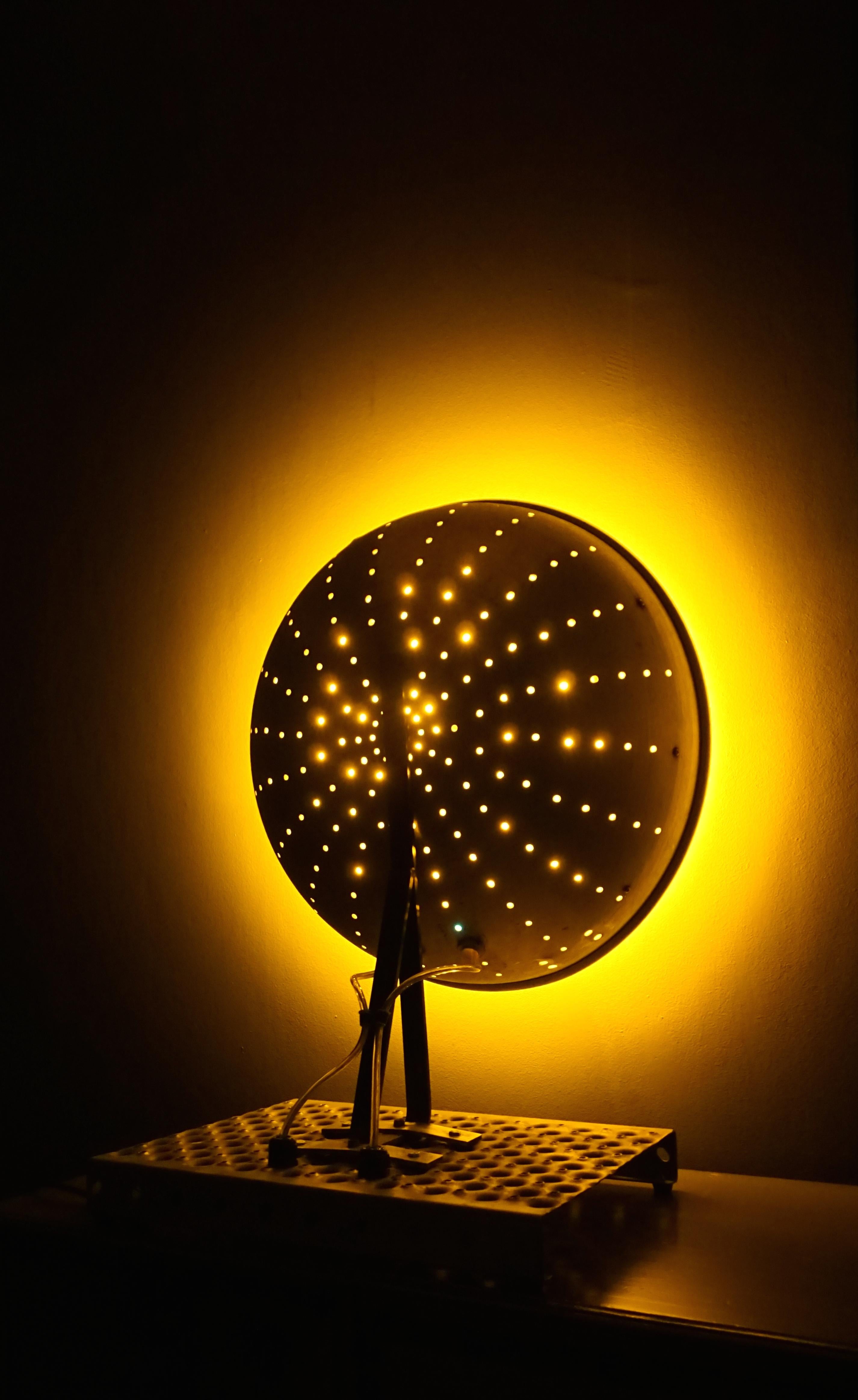 Metal Chris Bracey Neon Colander Cabbage Lamp for Soho House London Unique Piece For Sale
