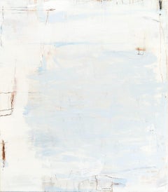Rost und Gips von Chris Brandell, großes zeitgenössisches Gemälde mit blauem Muster