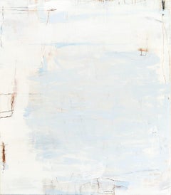 Rust and Plaster by Chris Brandell, Large Contemporary Painting with Blue