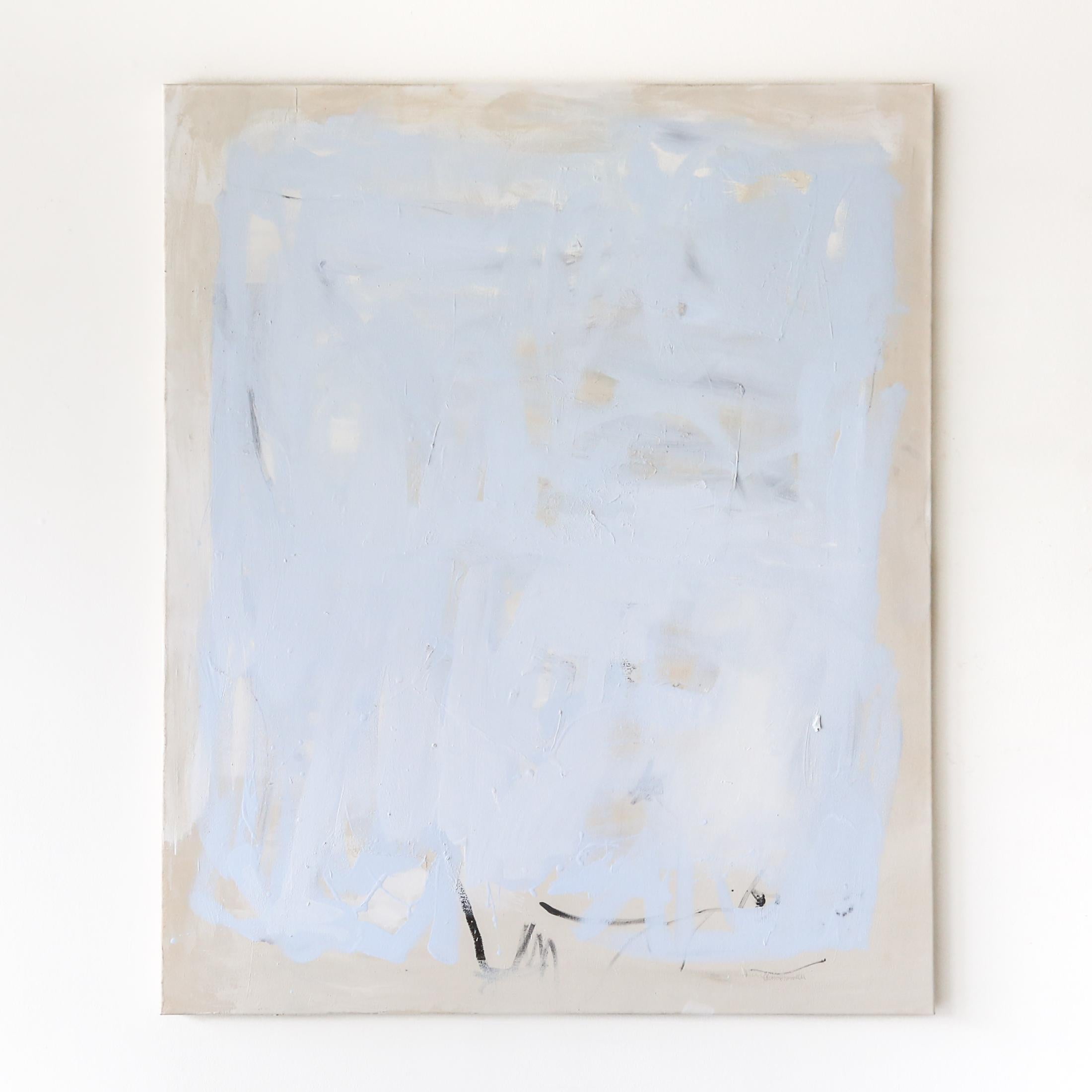 Abstract Painting di Chris Brandell - Sabbia e fiori blu 2