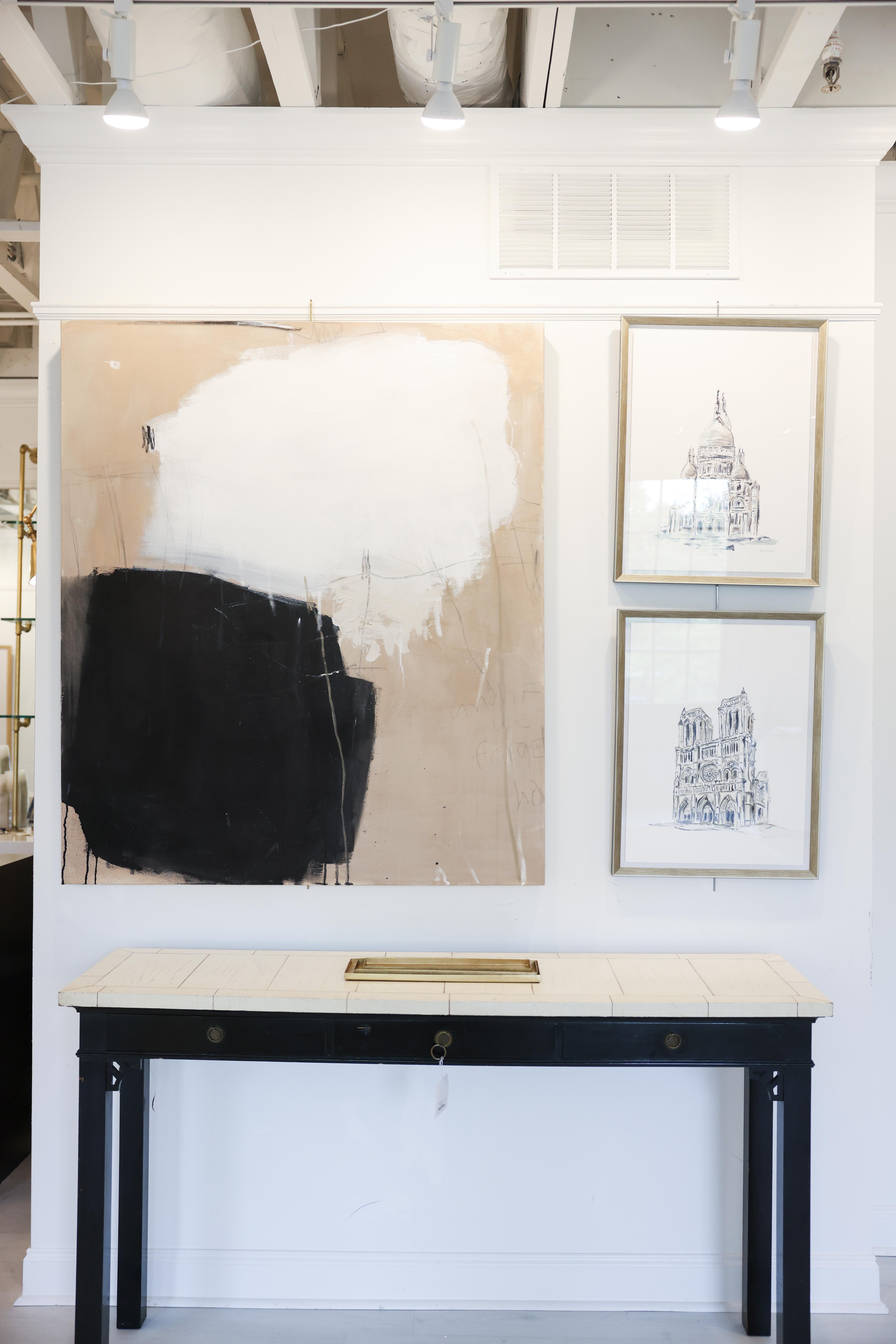 Catrame, cemento e filo spinato di Chris Brandell, pittura contemporanea di grandi dimensioni 1
