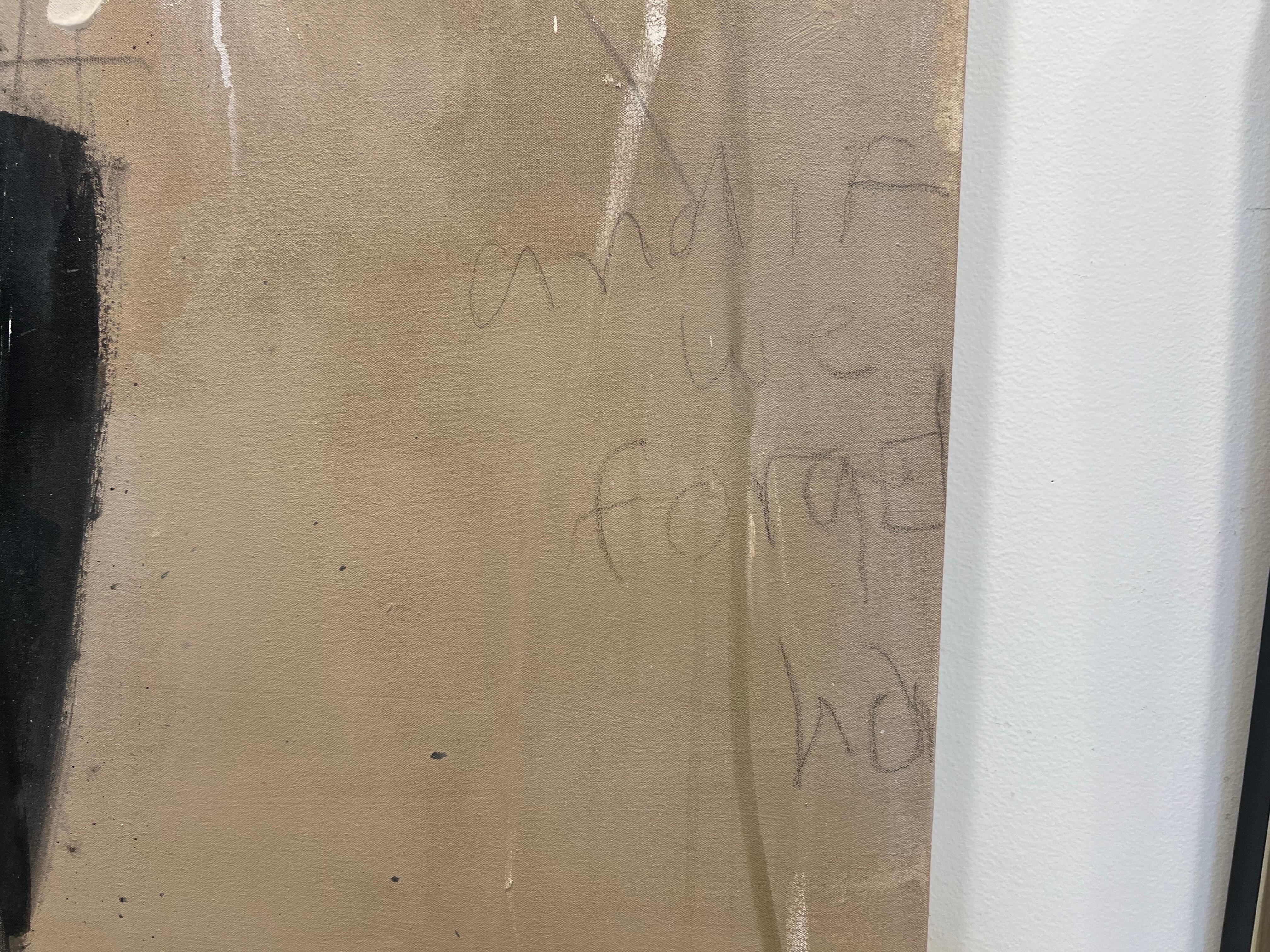 Catrame, cemento e filo spinato di Chris Brandell, pittura contemporanea di grandi dimensioni 3