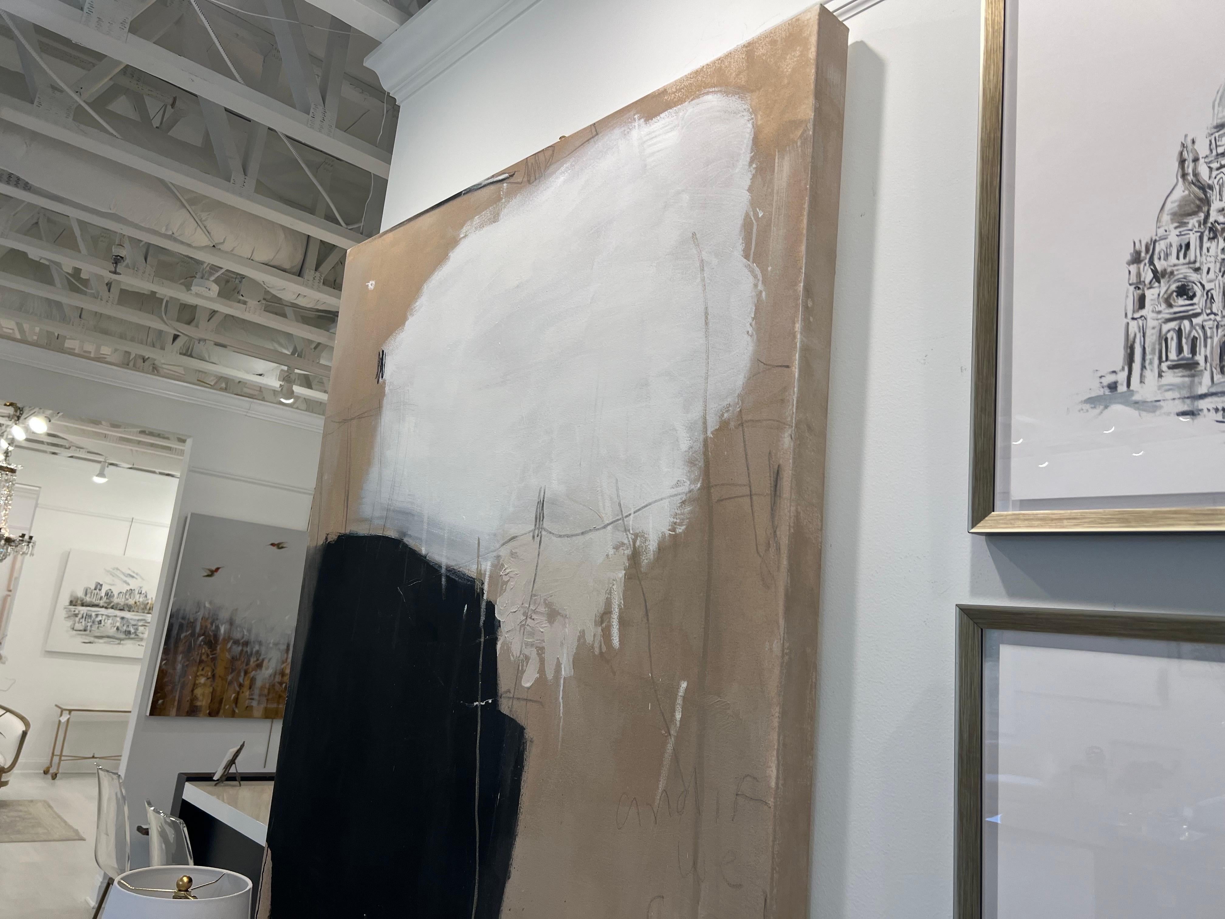 Catrame, cemento e filo spinato di Chris Brandell, pittura contemporanea di grandi dimensioni 5