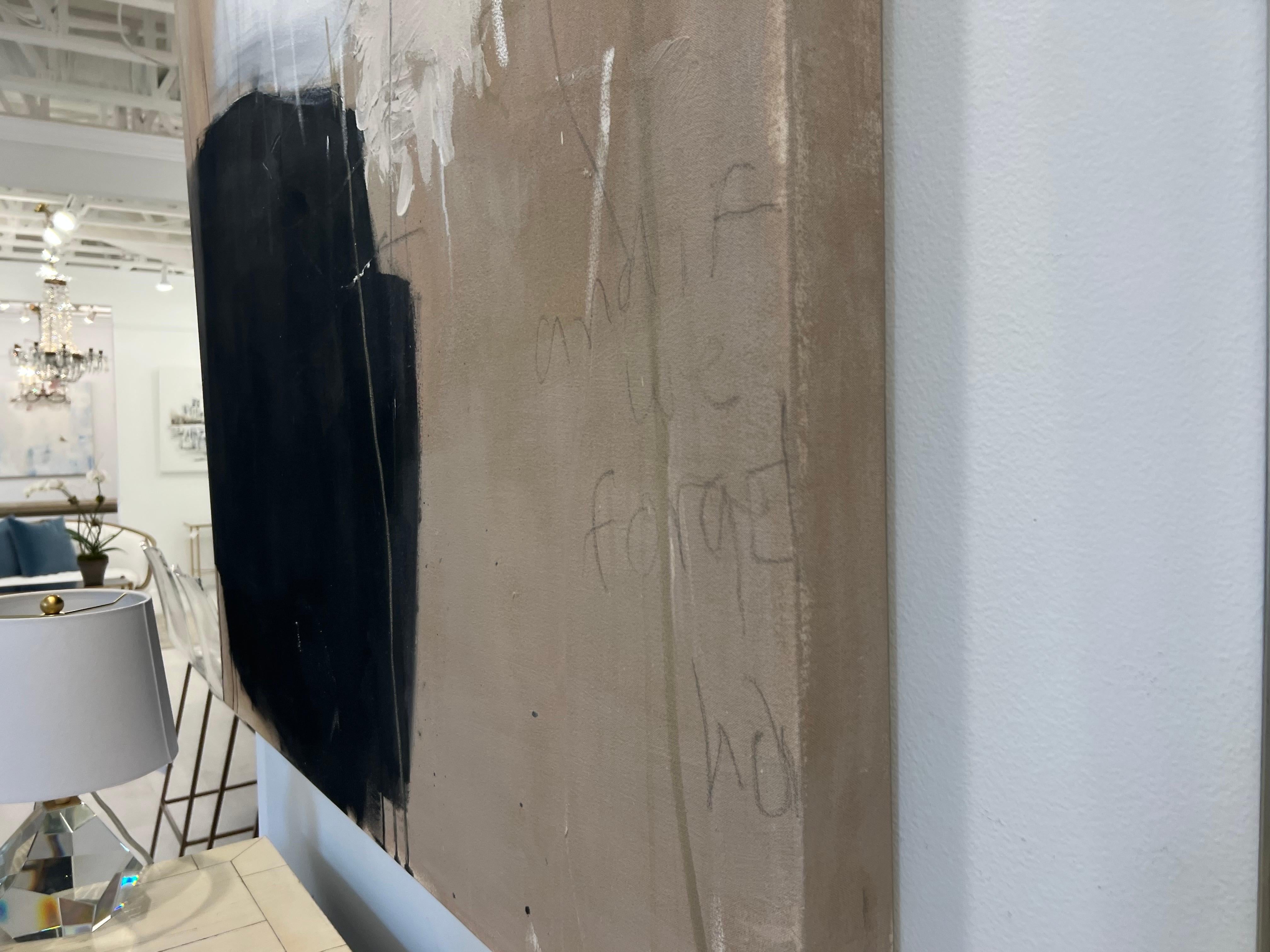 Catrame, cemento e filo spinato di Chris Brandell, pittura contemporanea di grandi dimensioni 7