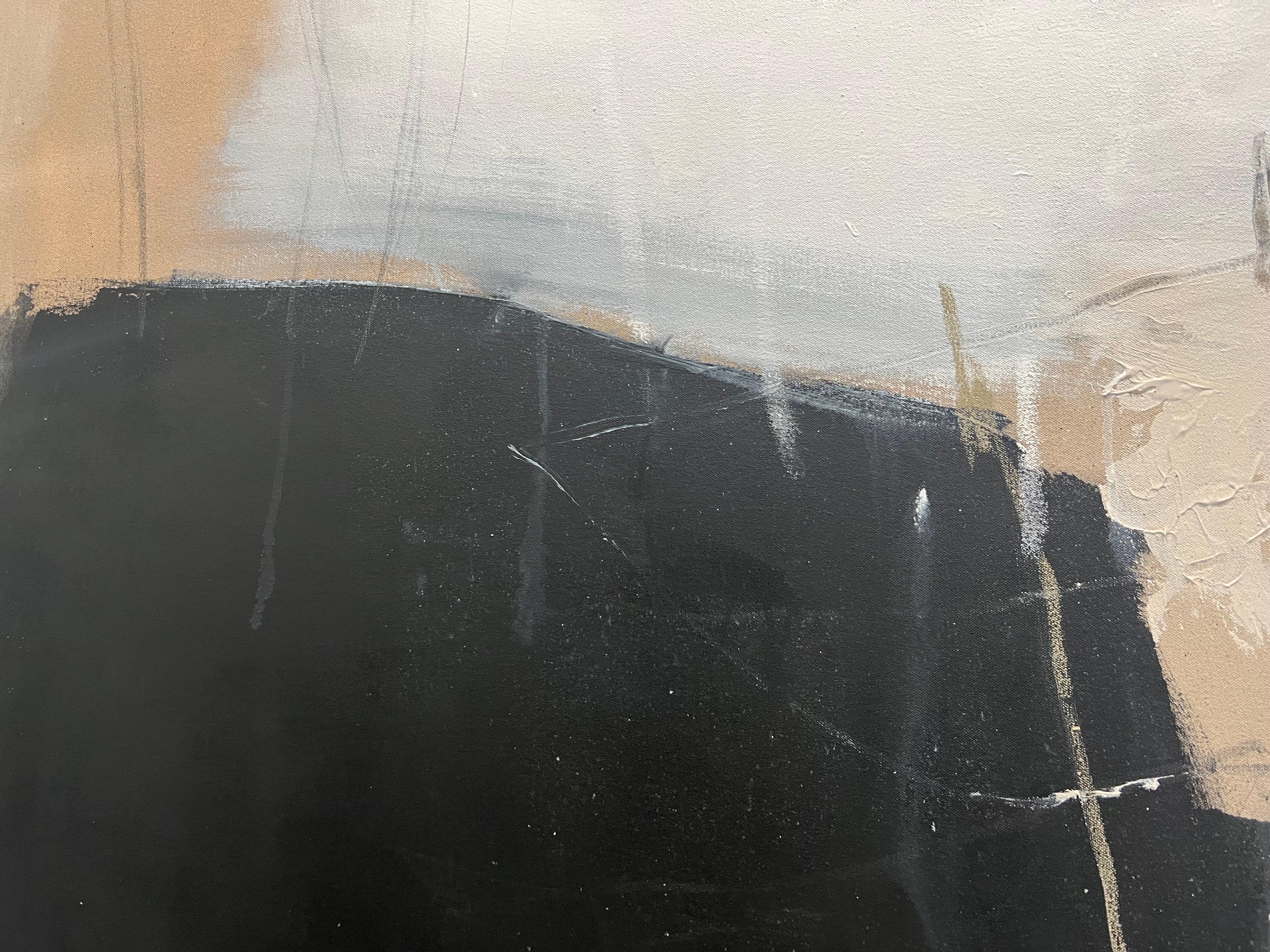 Catrame, cemento e filo spinato di Chris Brandell, pittura contemporanea di grandi dimensioni 8