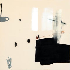 Two Were Fishing 1 di Chris Brandell, Quadro neutro contemporaneo di grandi dimensioni, nero