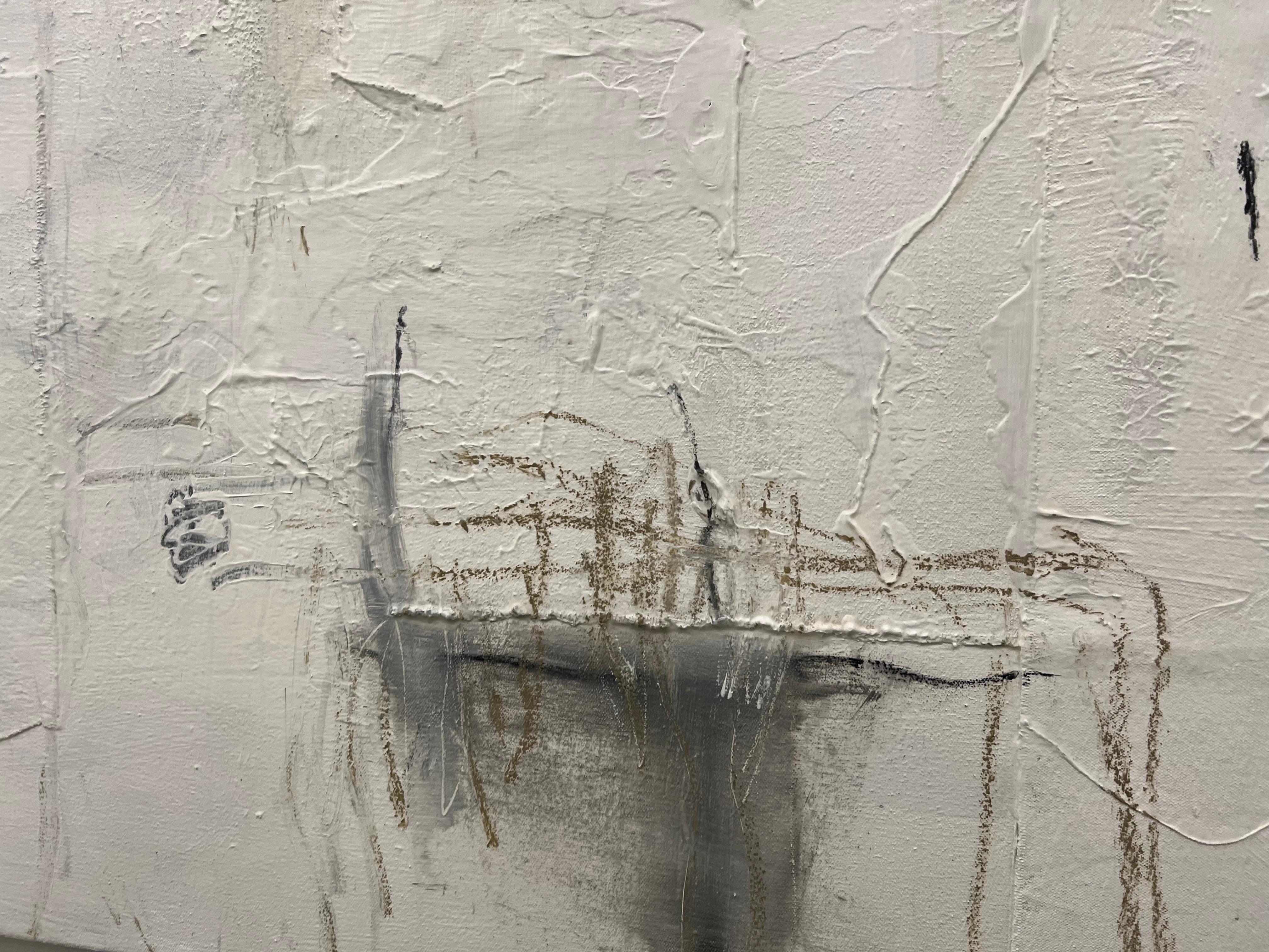 Fil de fer et béton n°4 de Chris Brandell, grande peinture contemporaine 2