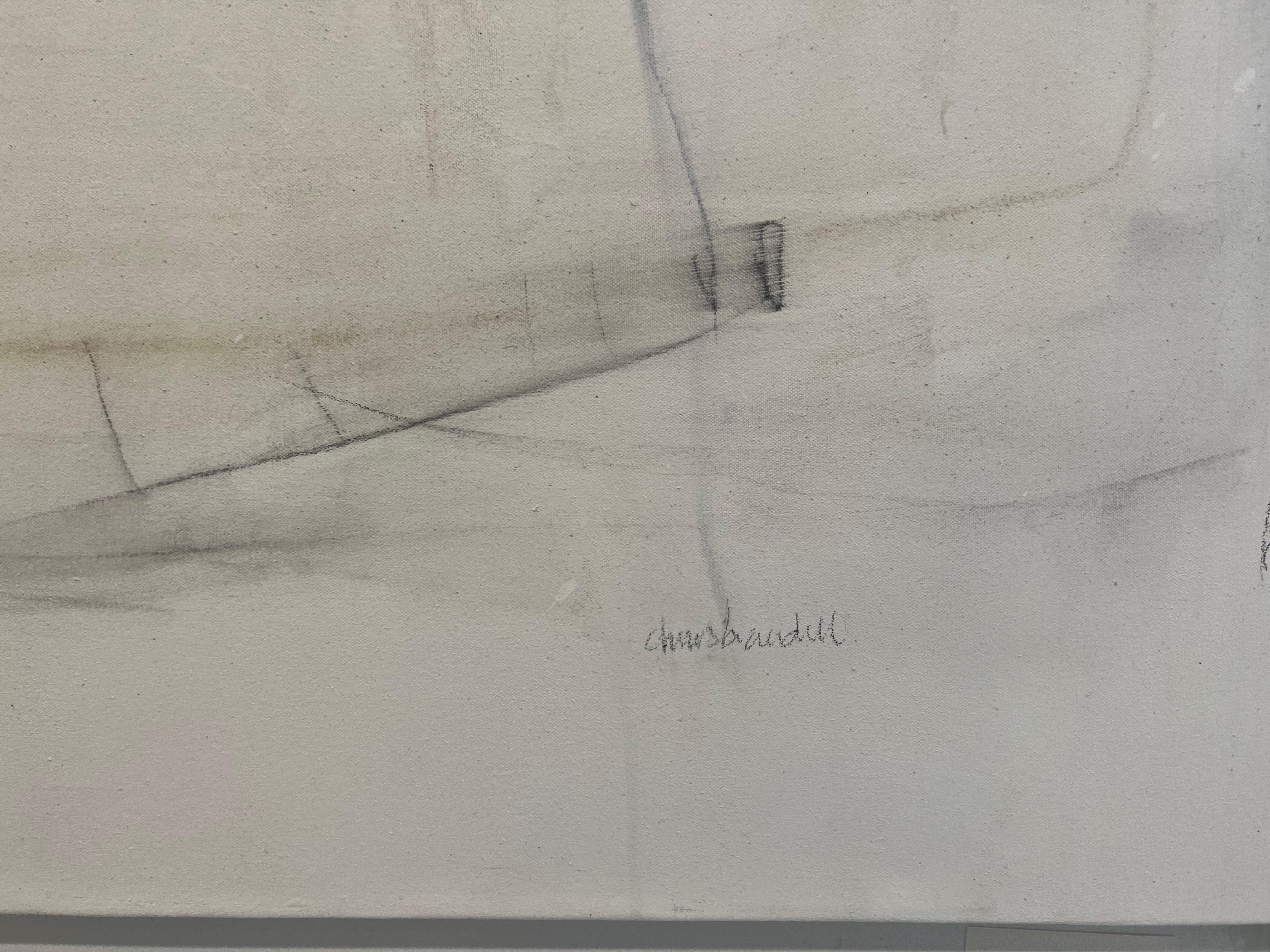 Wire and Writing on Concrete #1 by Chris Brandell, Large Contemporary Painting For Sale 4