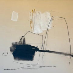 Wire, Words & Pavement von Chris Brandell, großes Contemporary-Gemälde mit Schwarz