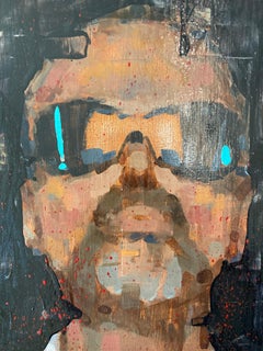 'Faith - Portrait of George Michael, ' by Chris Brizzard,  Oil on Canvas Painting