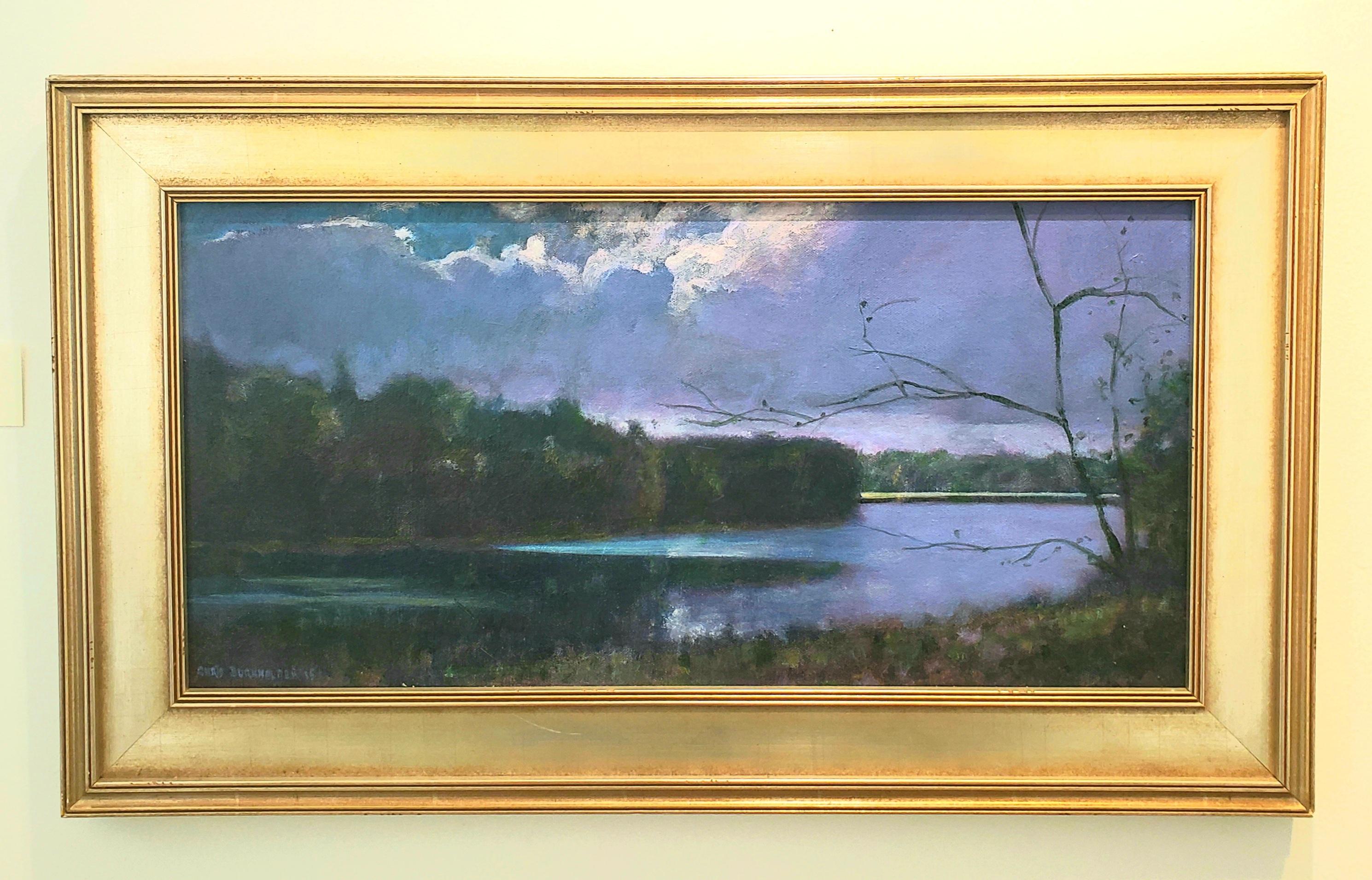 Chris Burkholder Landscape Painting -  Lake Raven, American Luminism, Texas Landscapes, Ethereal Landscapes