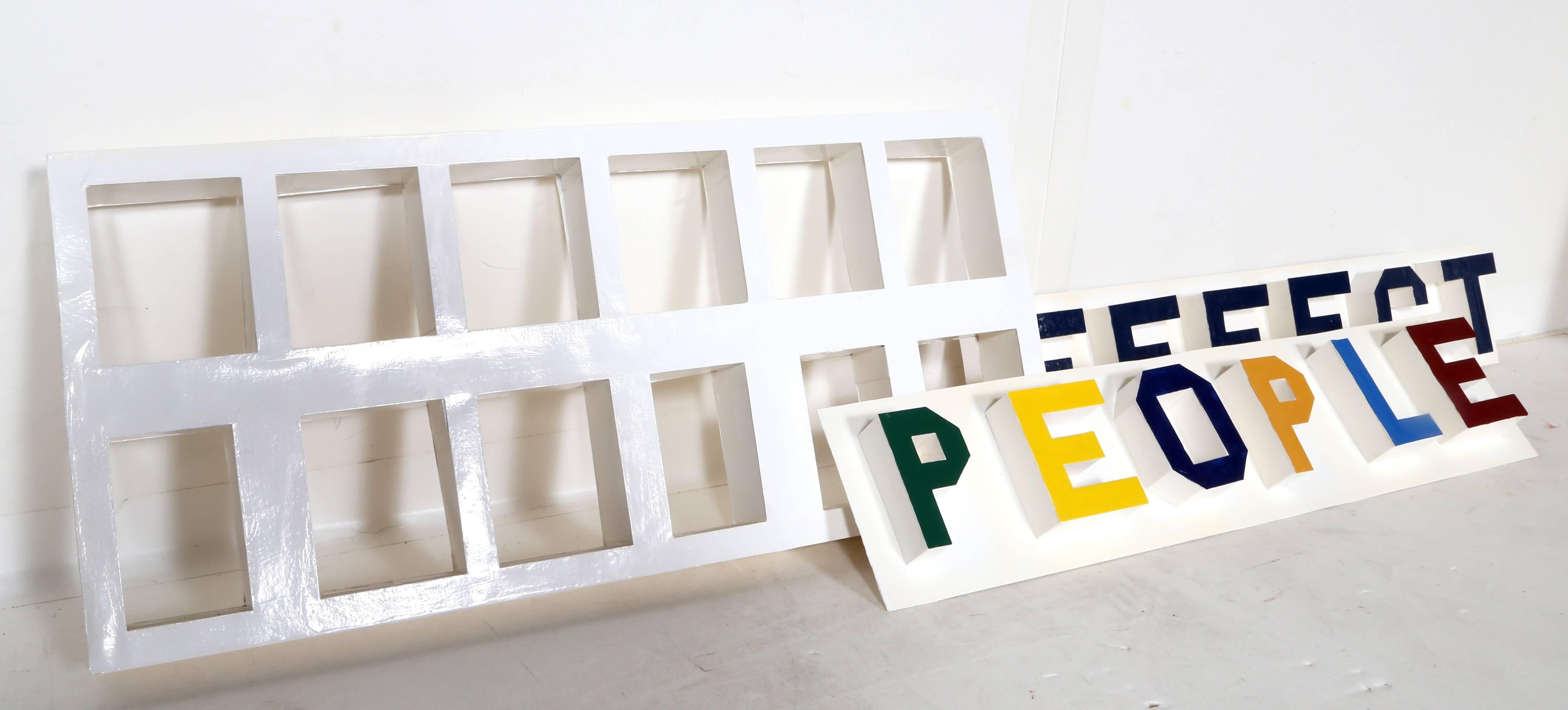 Effect People - Affect People, Text Art Mixed Media Sculpture by Chris Caccamise For Sale 1