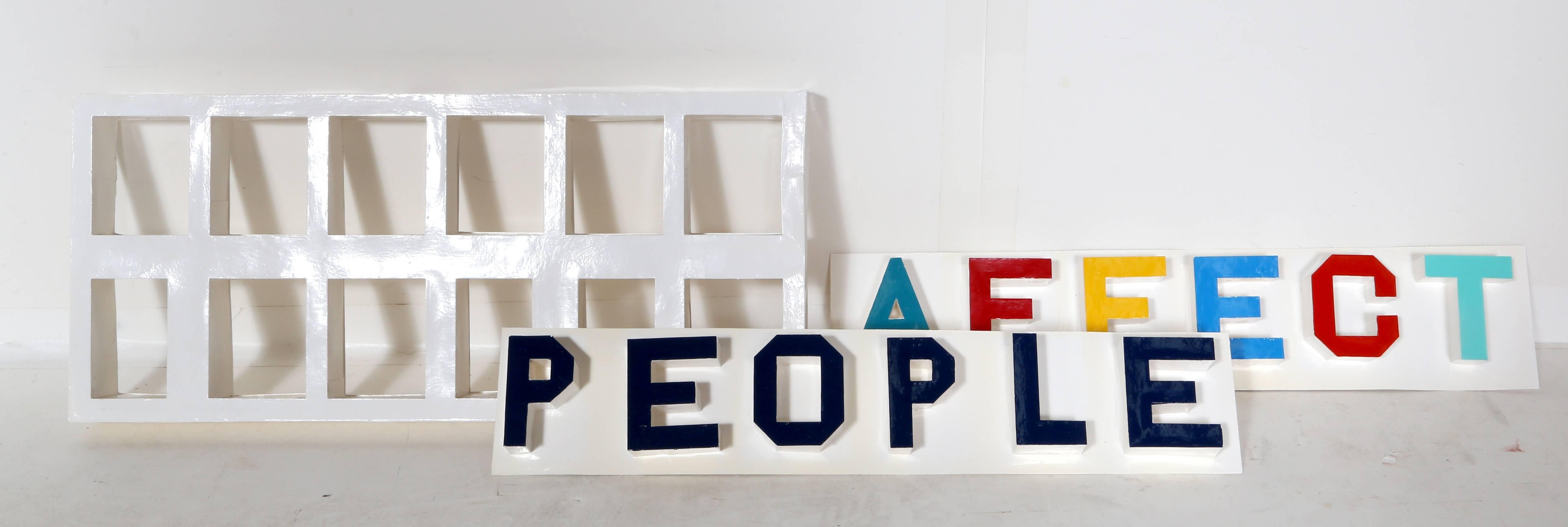 Effect People - Affect People, Text Art Mixed Media Sculpture by Chris Caccamise For Sale 5