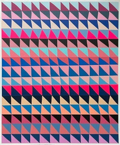 ""Untitled (großer rosa und blauer Sägezahn)" Zeitgenössisch Geometrisch Abstrakt 