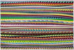 "Senza titolo (Grande dente di sega ondulato)" Pittura astratta geometrica contemporanea