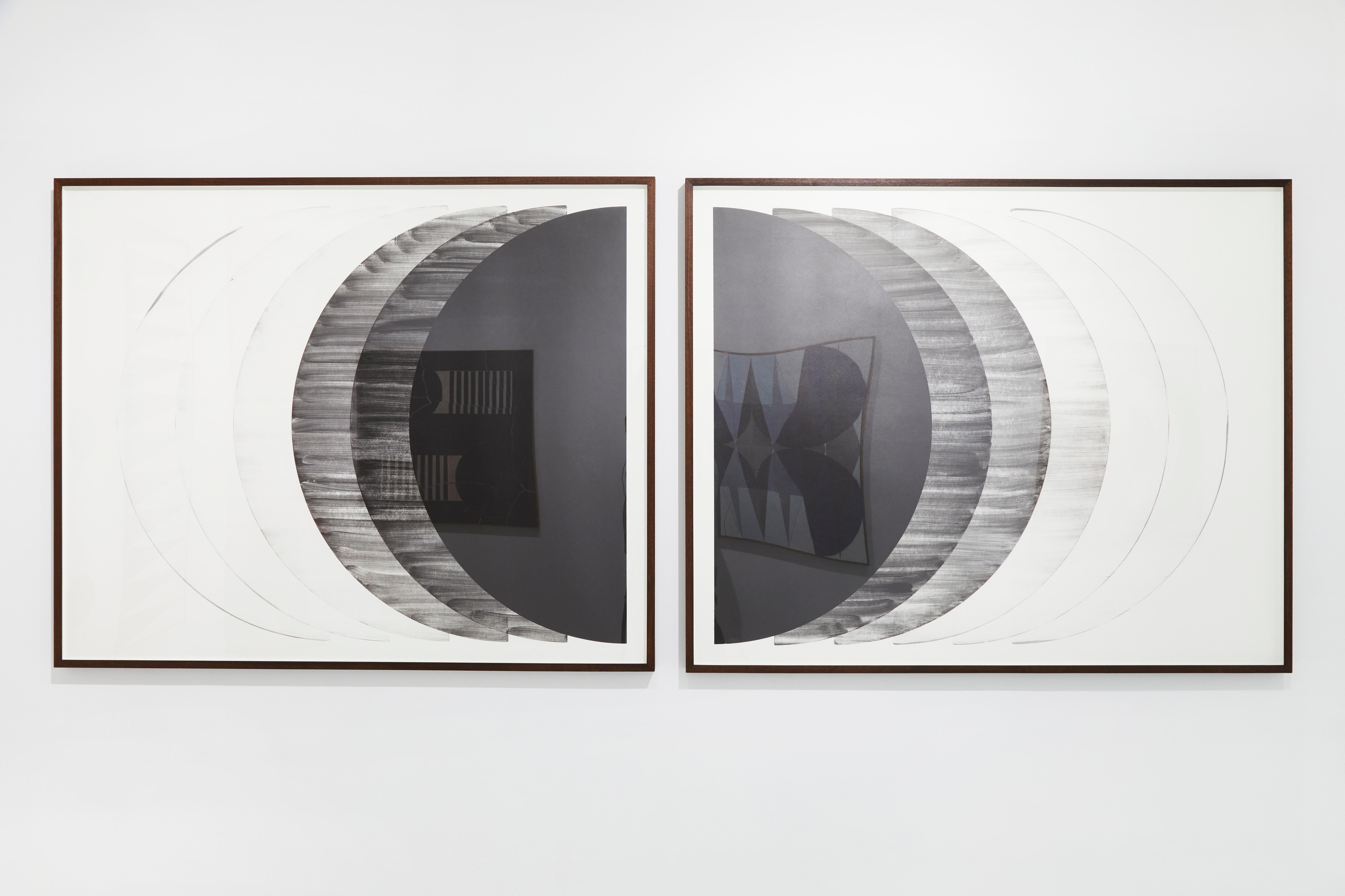 Chris Chandler Abstract Print - Fade-Out: White & Black Diptych