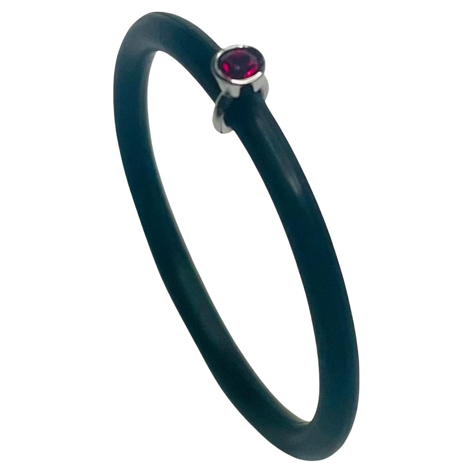 Chris Correia Platinum Natural Ruby Rubber Ring For Sale