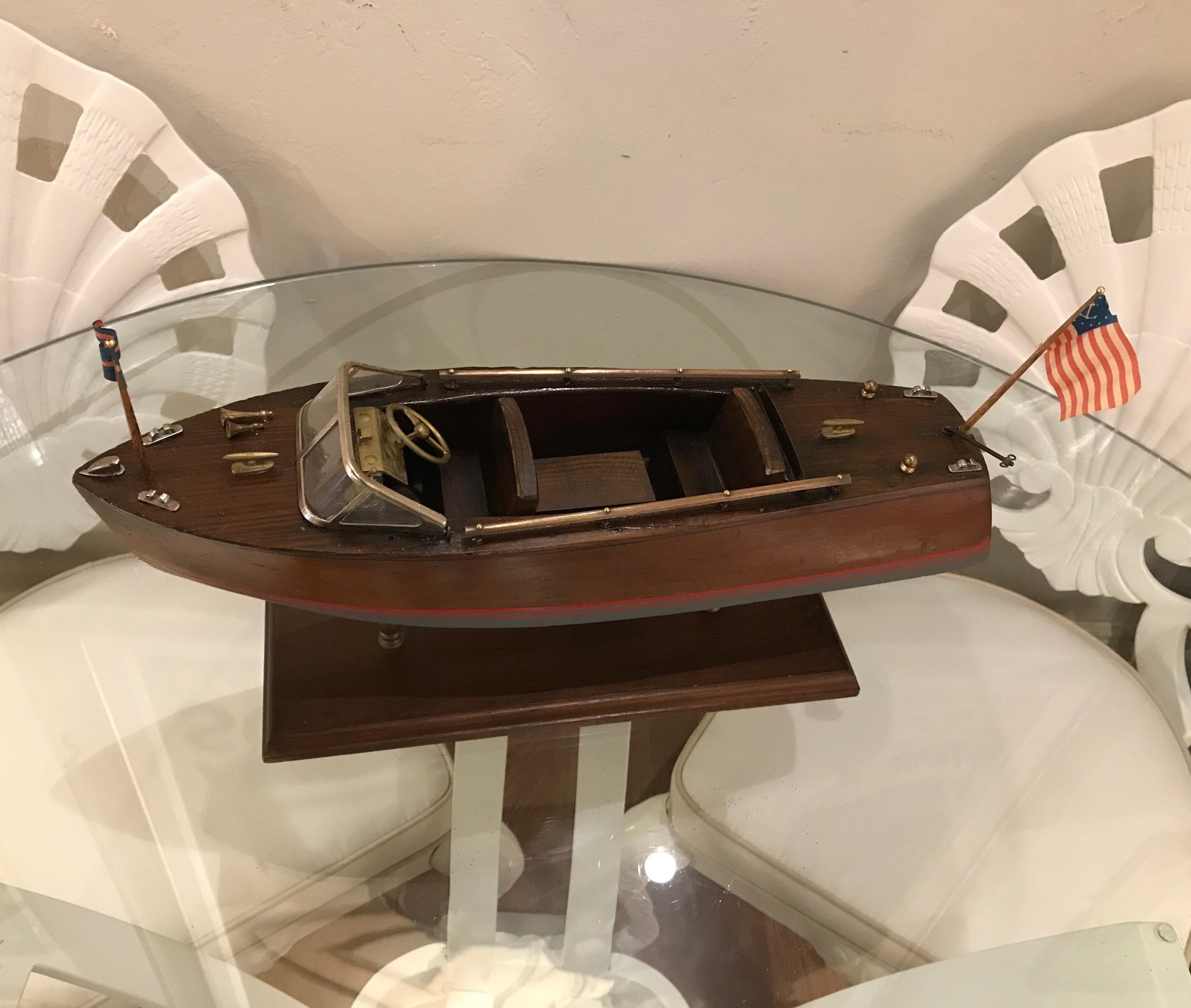 Vintage Chris Craft wooden custom model with attention to detail.
