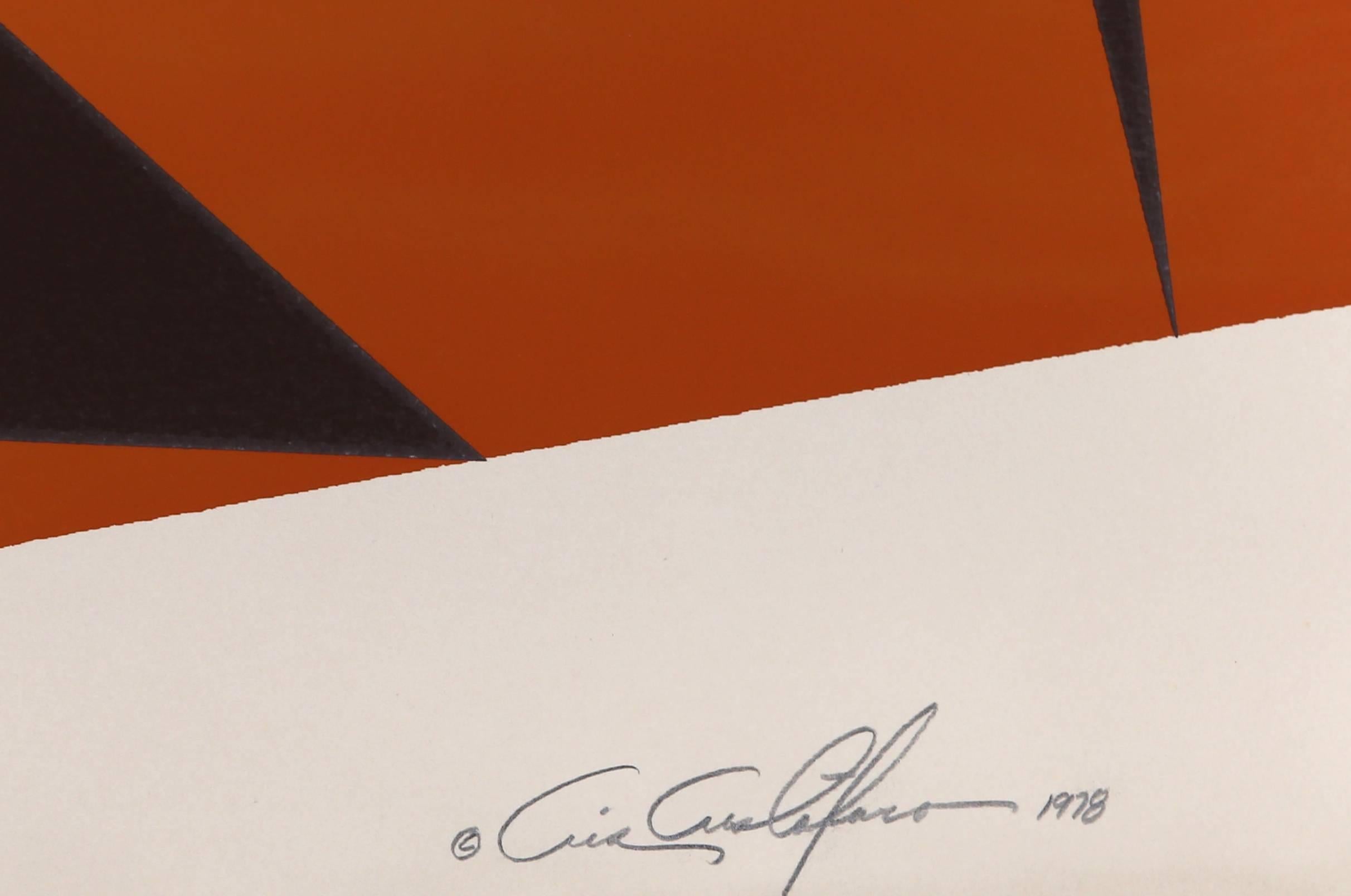 Rectangles orange, abstrait géométrique par Cristofaro - Print de Chris Cristofaro