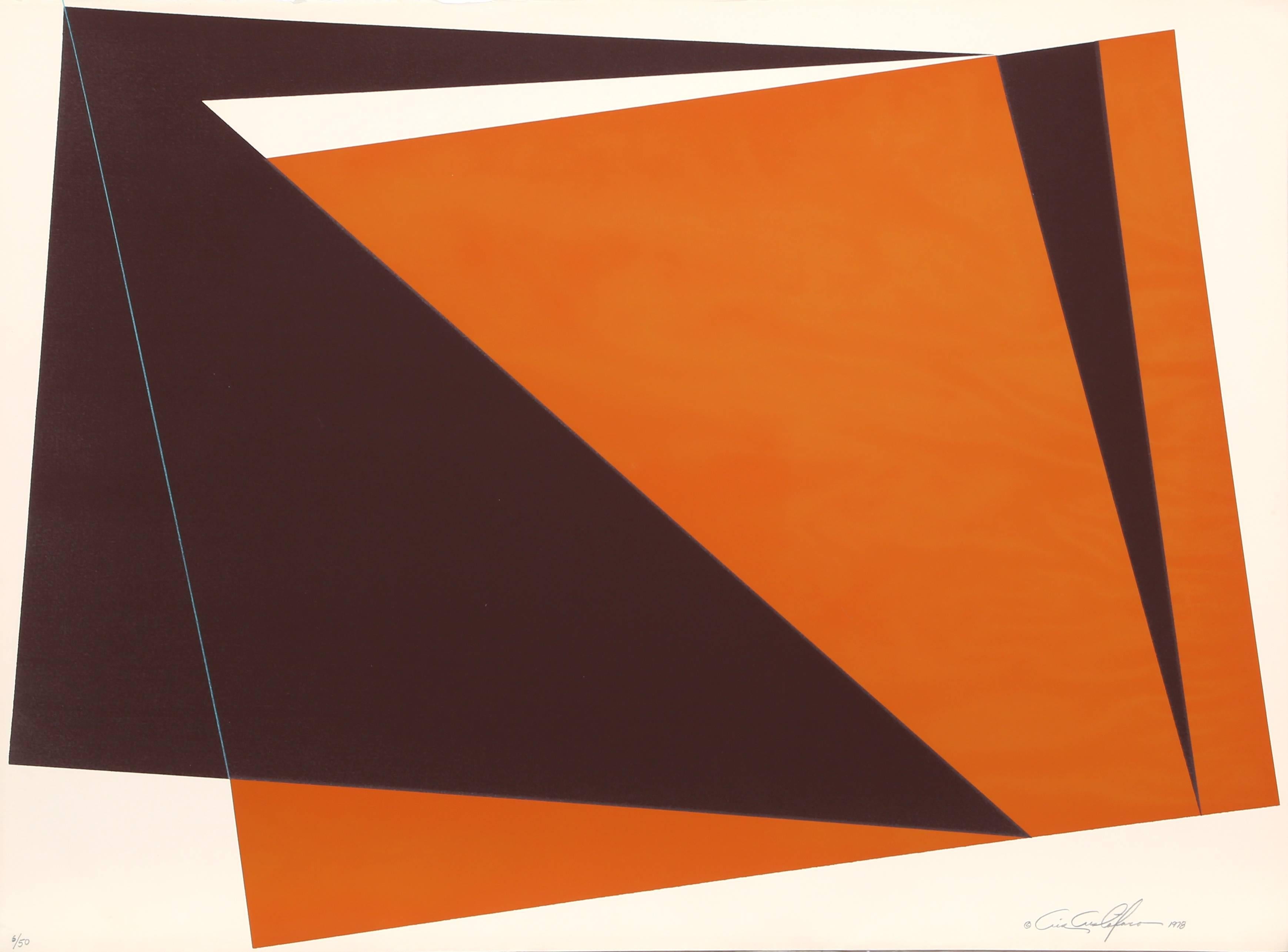 Orange Rectangles, Geometric Abstract by Cristofaro