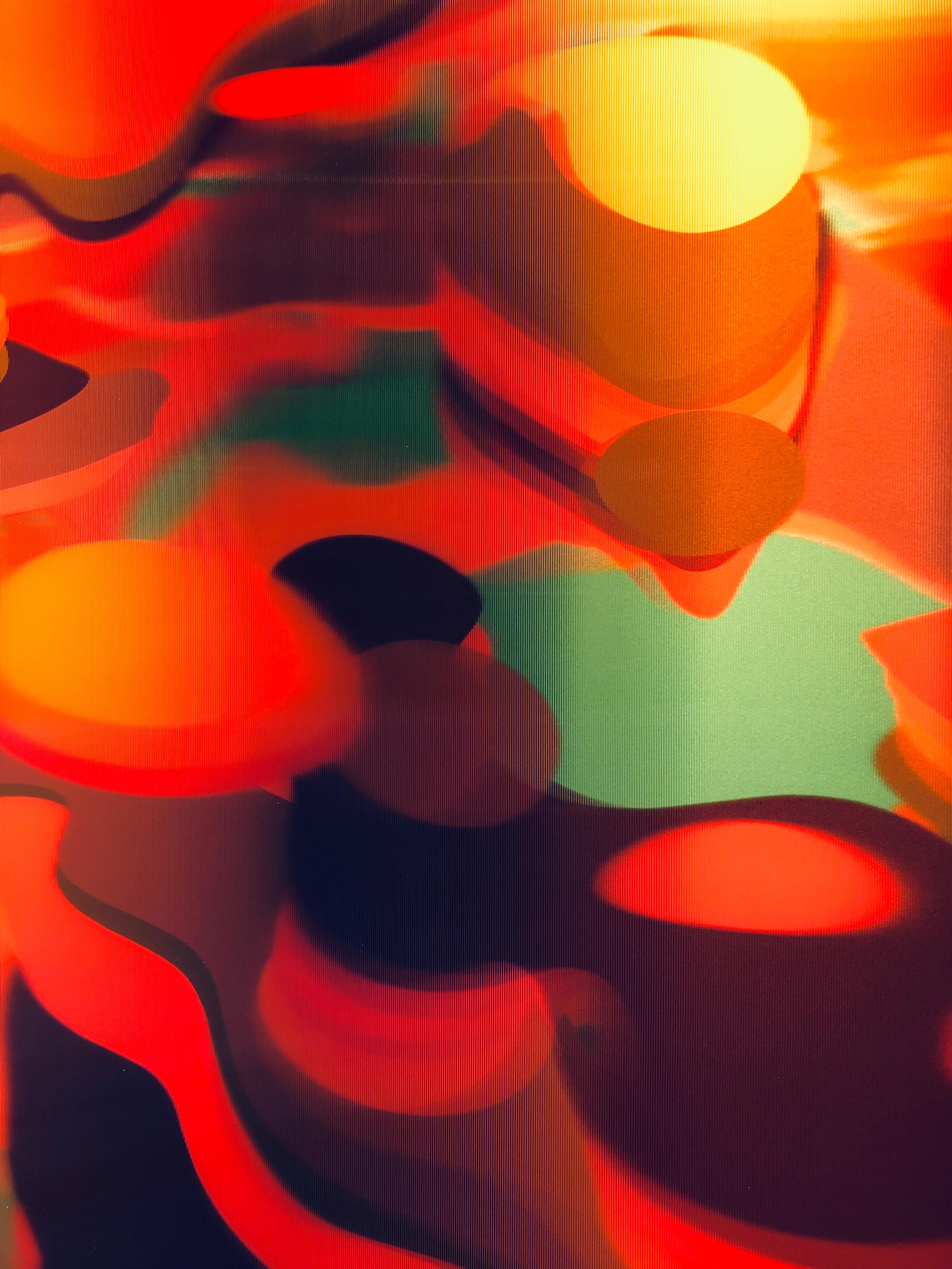 « Castoff » (essence) - Rouge Abstract Photograph par Chris Dean