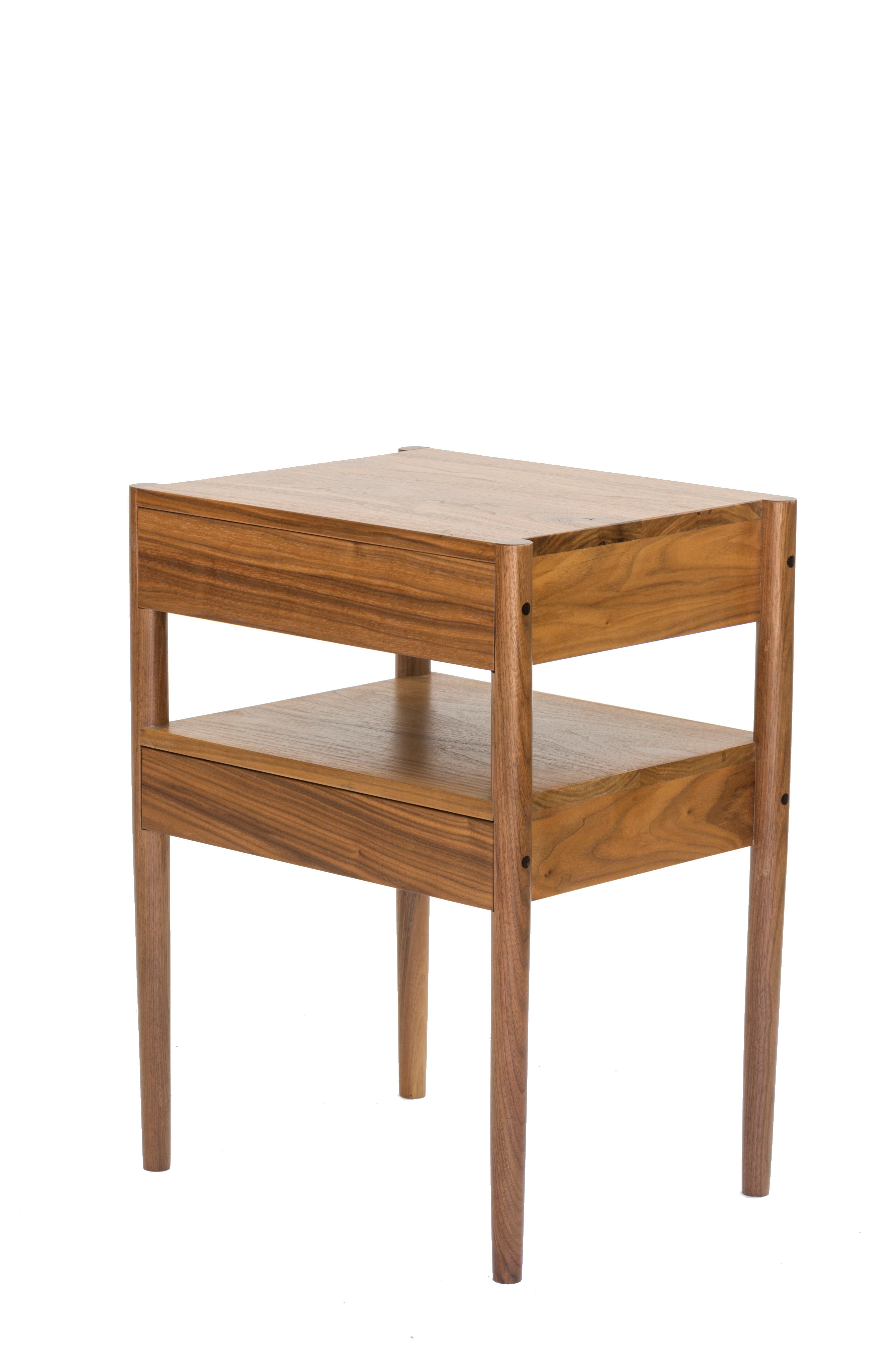 mid century walnut bedside table