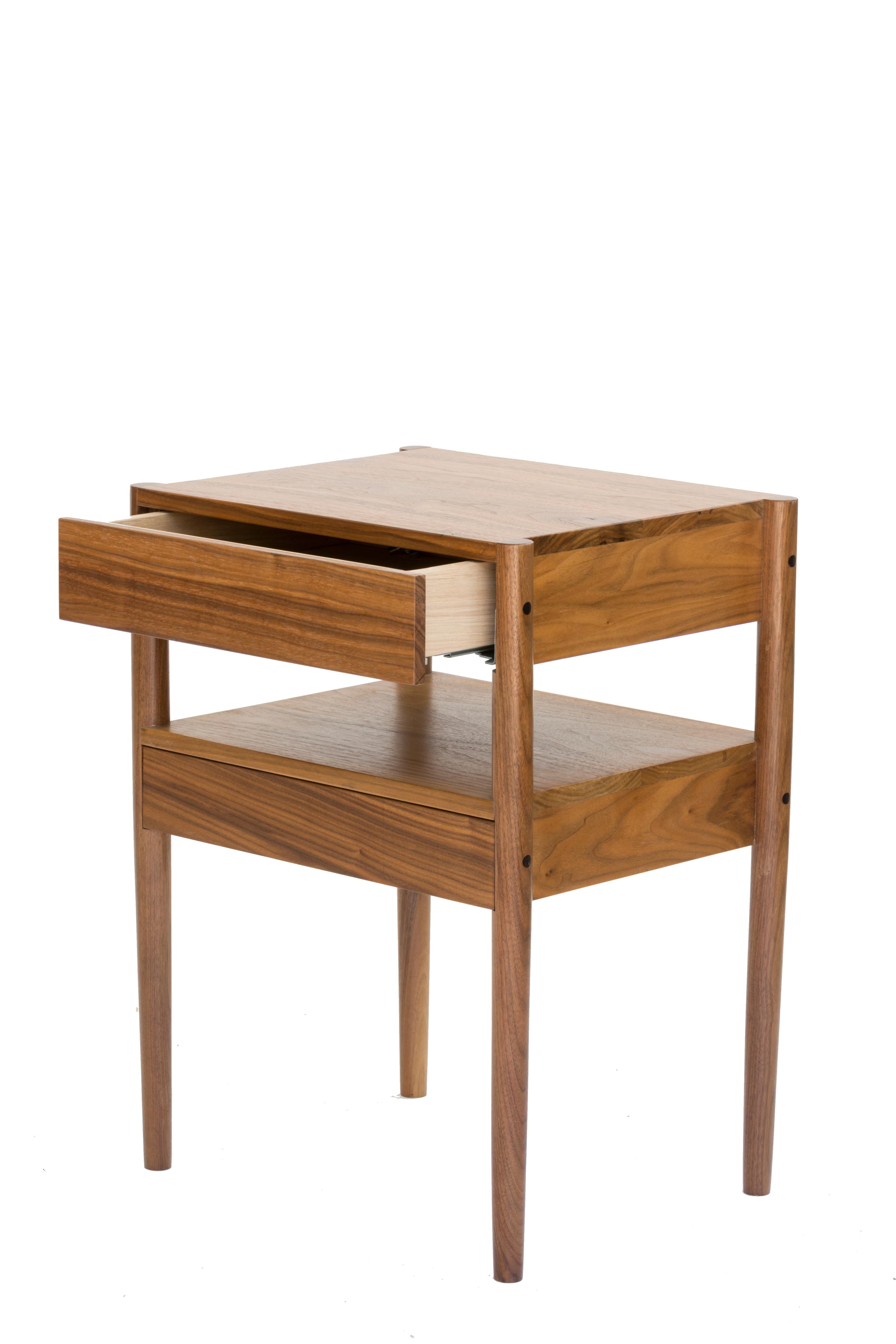 American EARL Mid-Century Modern Walnut Bedside Table For Sale