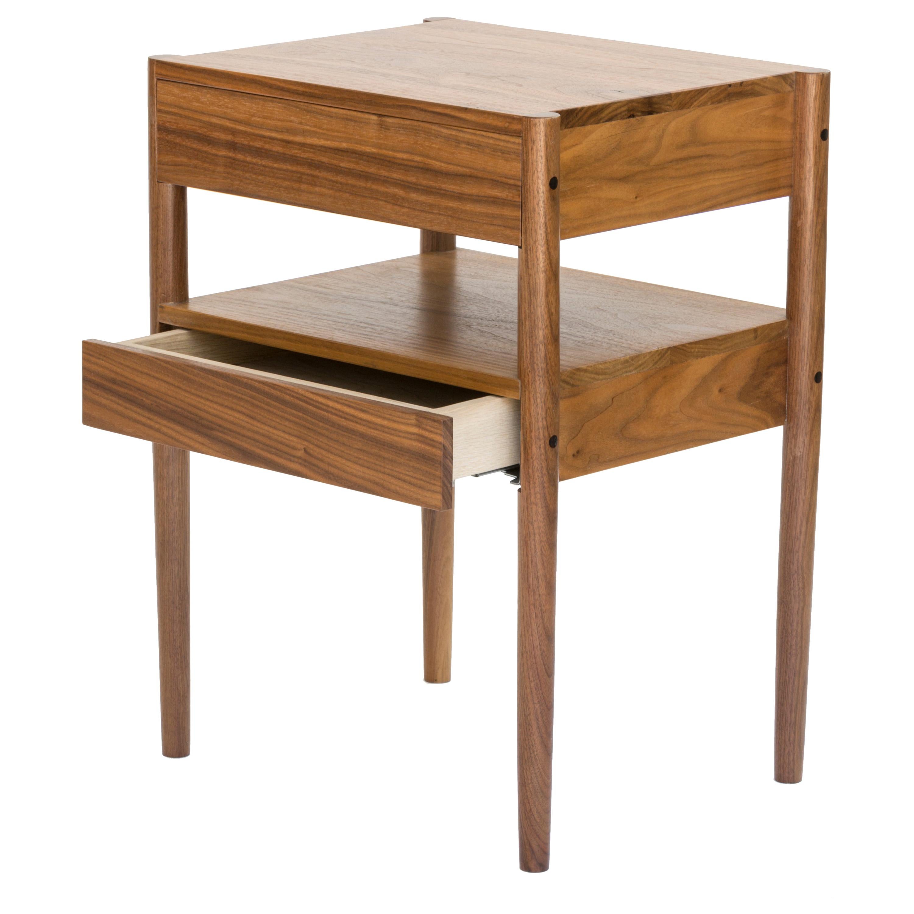 EARL Mid-Century Modern Walnut Bedside Table