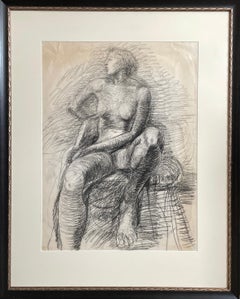 « Painting » de Chris Ferrigno - Nu féminin figuratif - Crayon sur papier