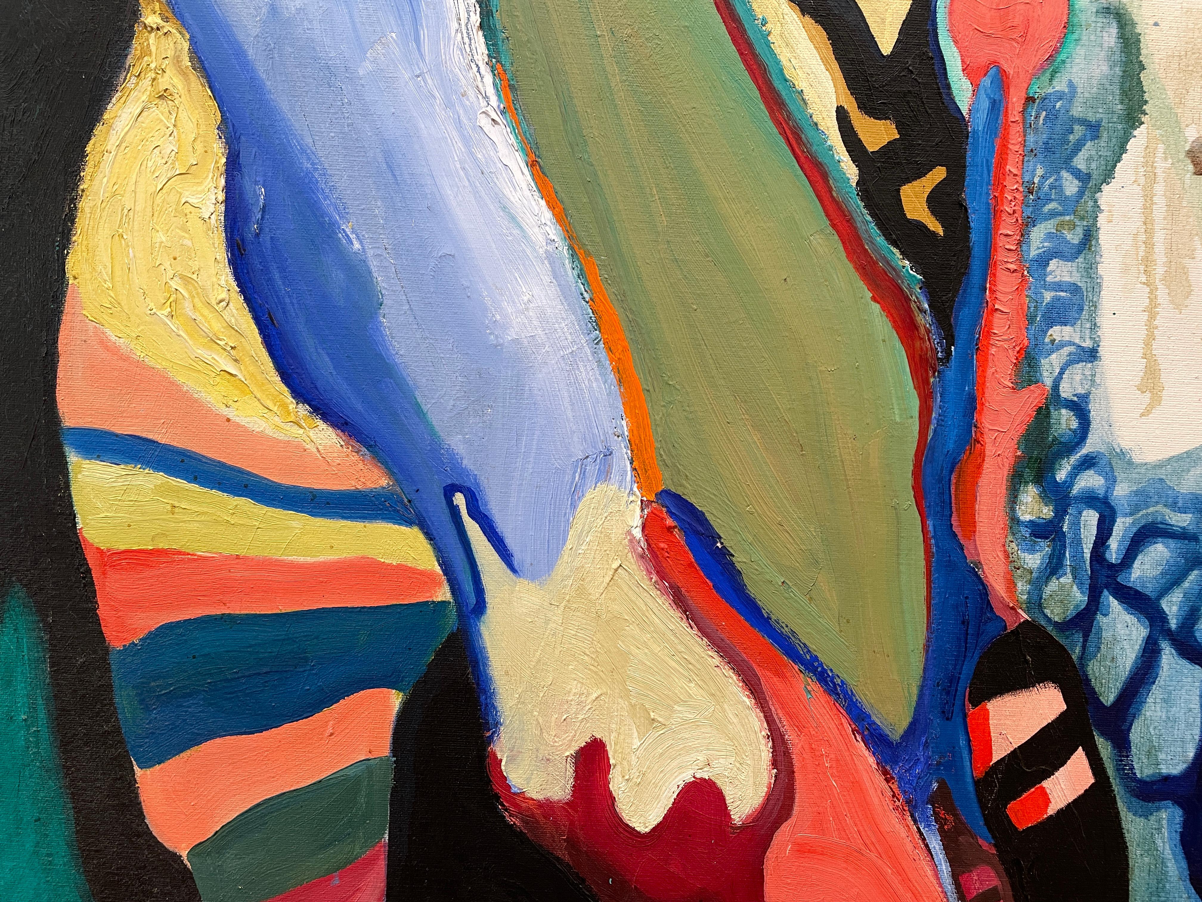 „Der Künstler“ – lebhafter abstrakter Expressionismus im Kubismus der 1970er Jahre – Chris Ferrigno im Angebot 6