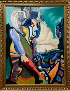 'The Artist' - 1970's Vibrant Abstract Expressionism in Cubism - Chris Ferrigno