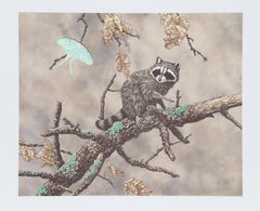 Luna (Racoon), lithographie réaliste américaine de Chris Forrest