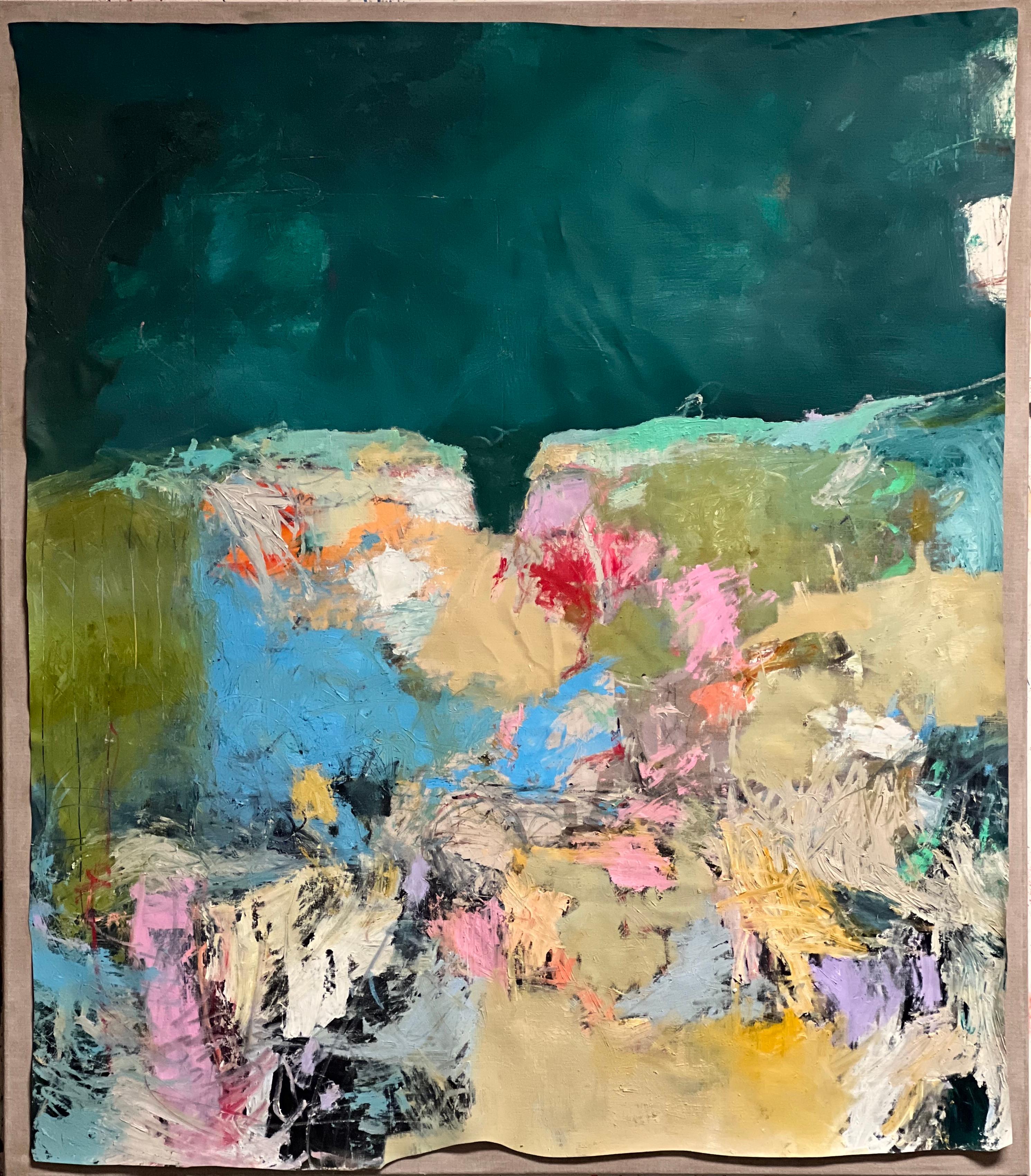 Chris Gwaltney Abstract Painting - Aunt Jeans Backyard
