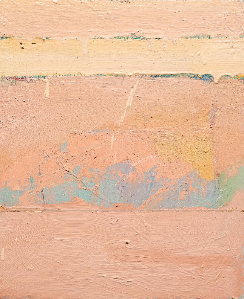 Chris Gwaltney Abstract Painting – Elsewhere, Suite #7 - Kleines abstraktes Ölgemälde 