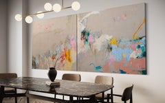 Howls Restrained by Decorum - Large Abstract Oil Painting Diptych