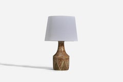 Chris Haslev, Lámpara de sobremesa, Gres esmaltado marrón, Dinamarca, Década de 1960