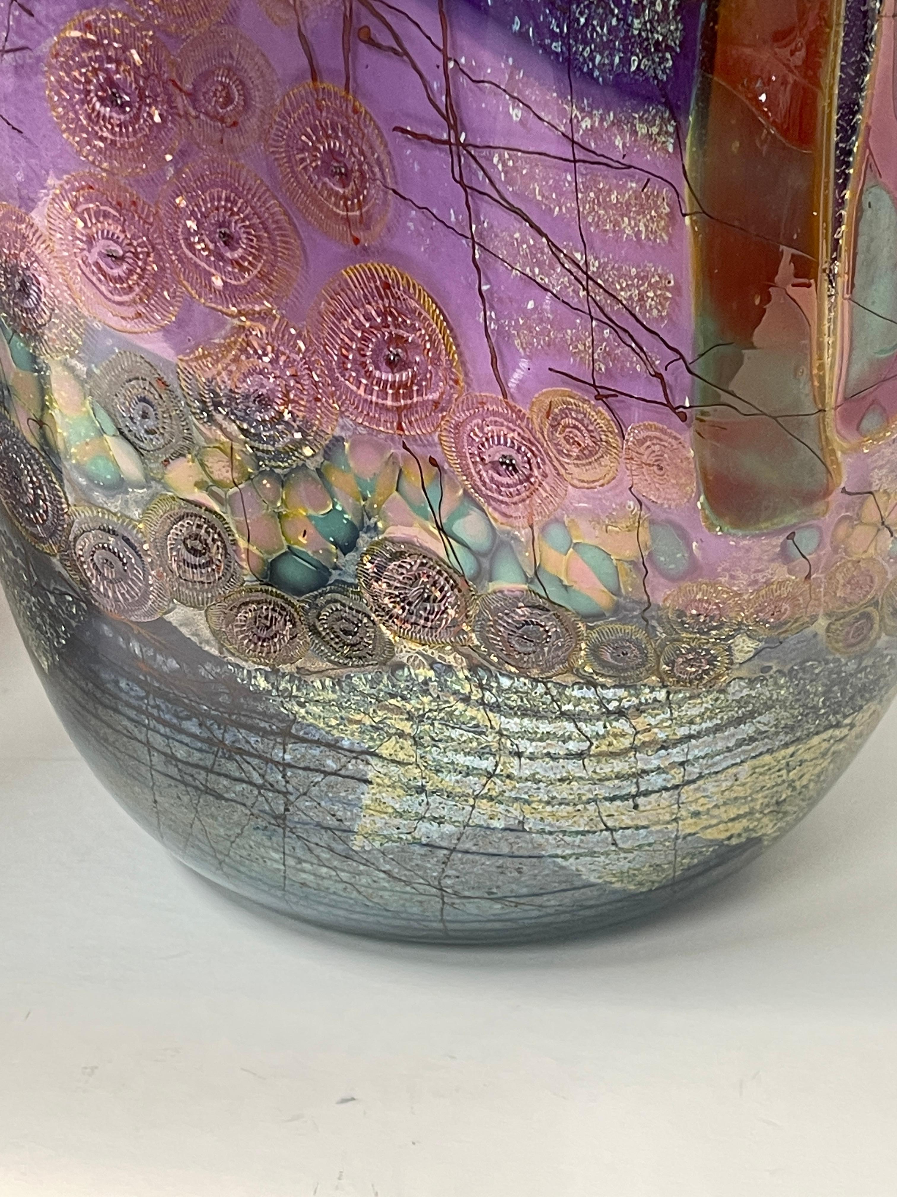 Chris Hawthorne Art Glass Vase For Sale 2