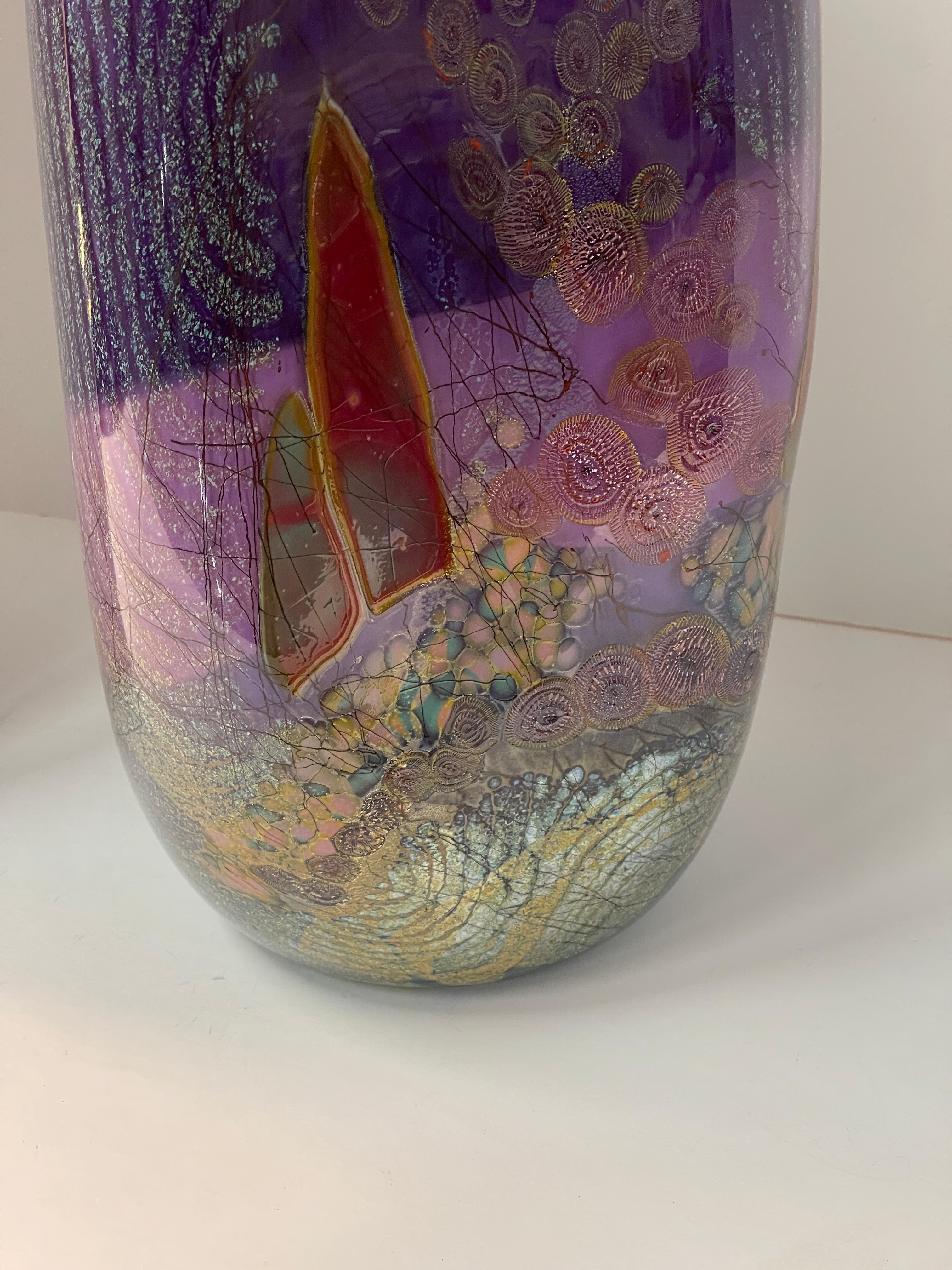Chris Hawthorne Art Glass Vase For Sale 6