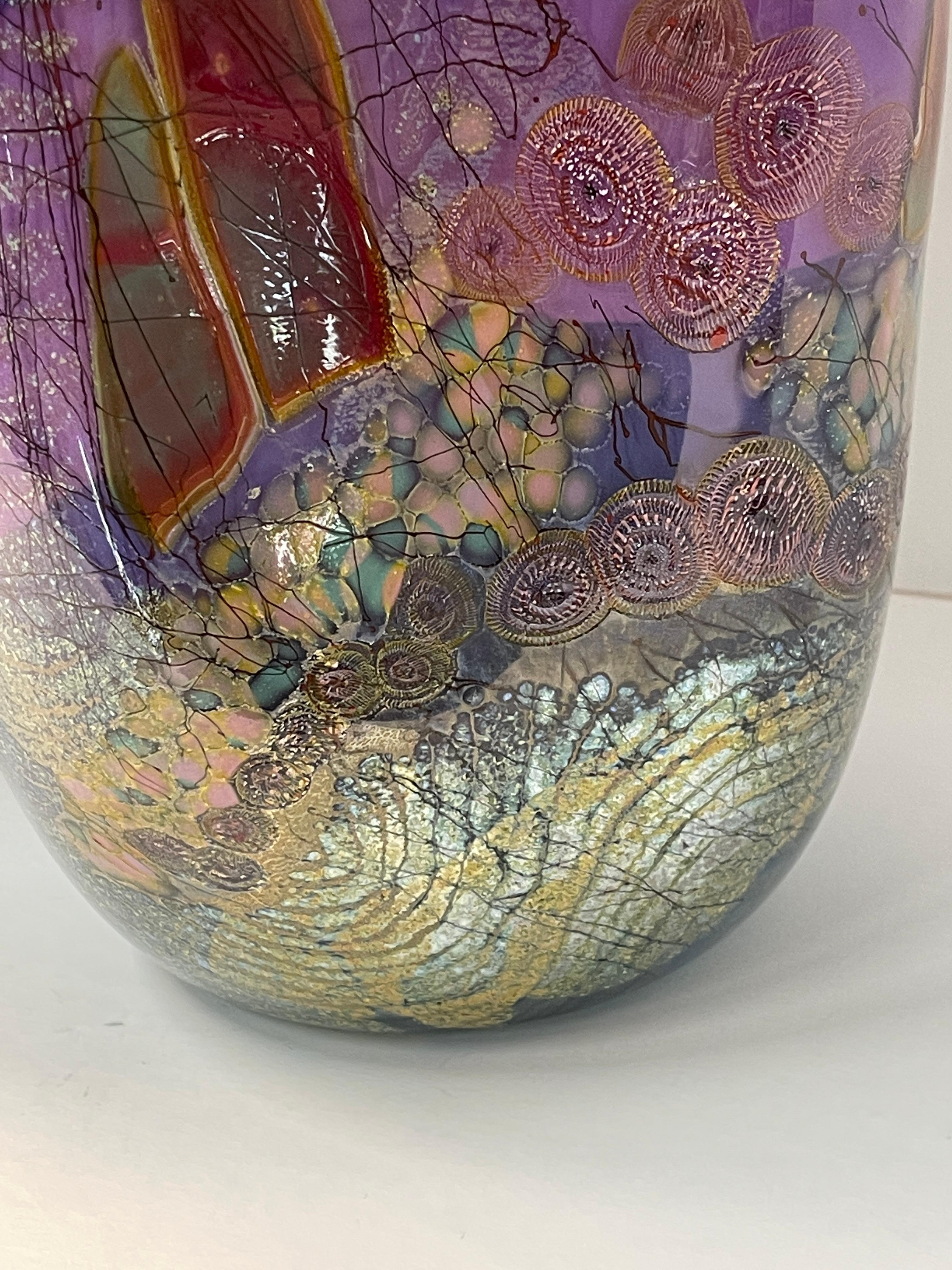 Chris Hawthorne Art Glass Vase For Sale 7
