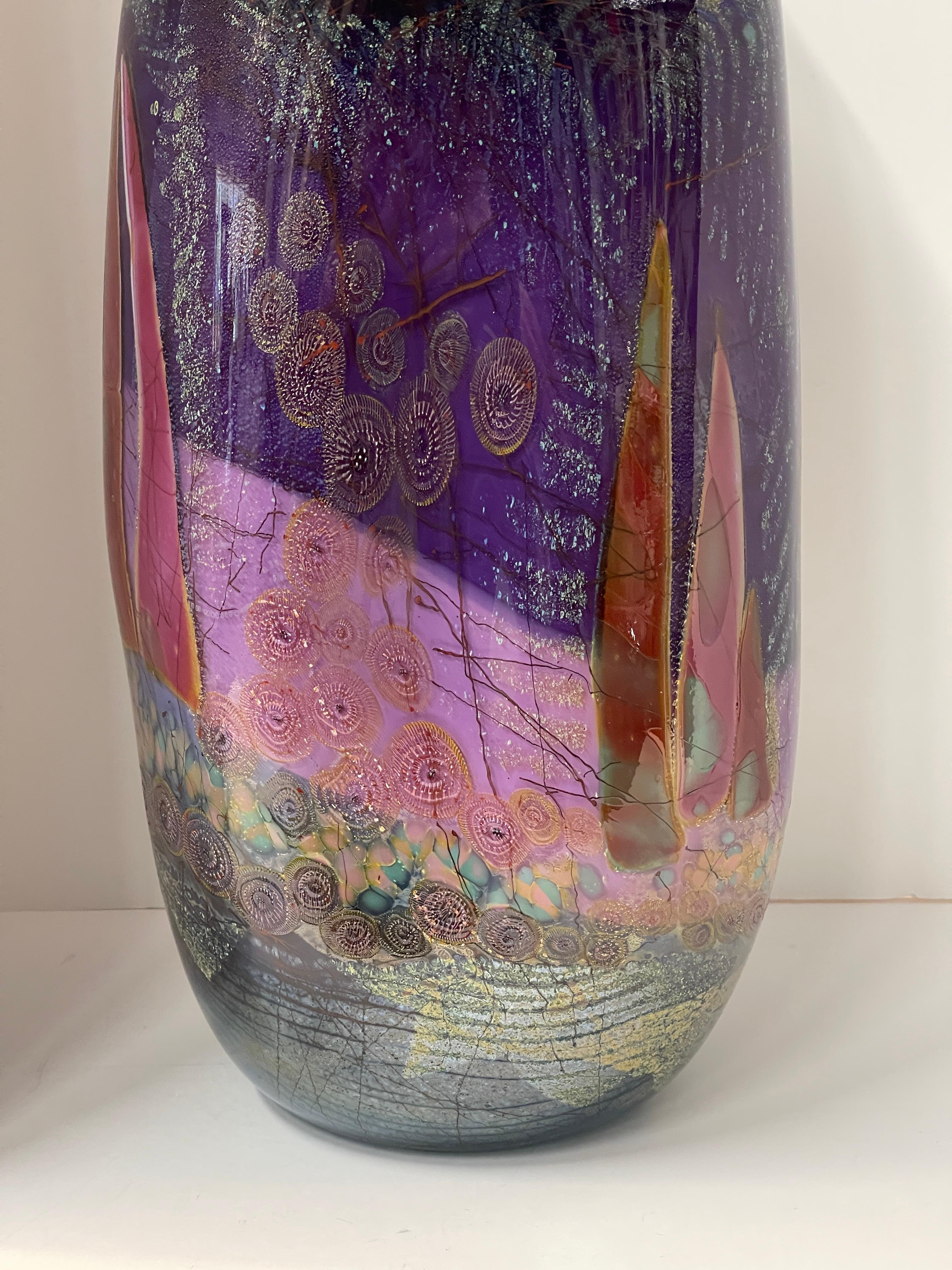 Vaso in vetro artistico Chris Hawthorne 1