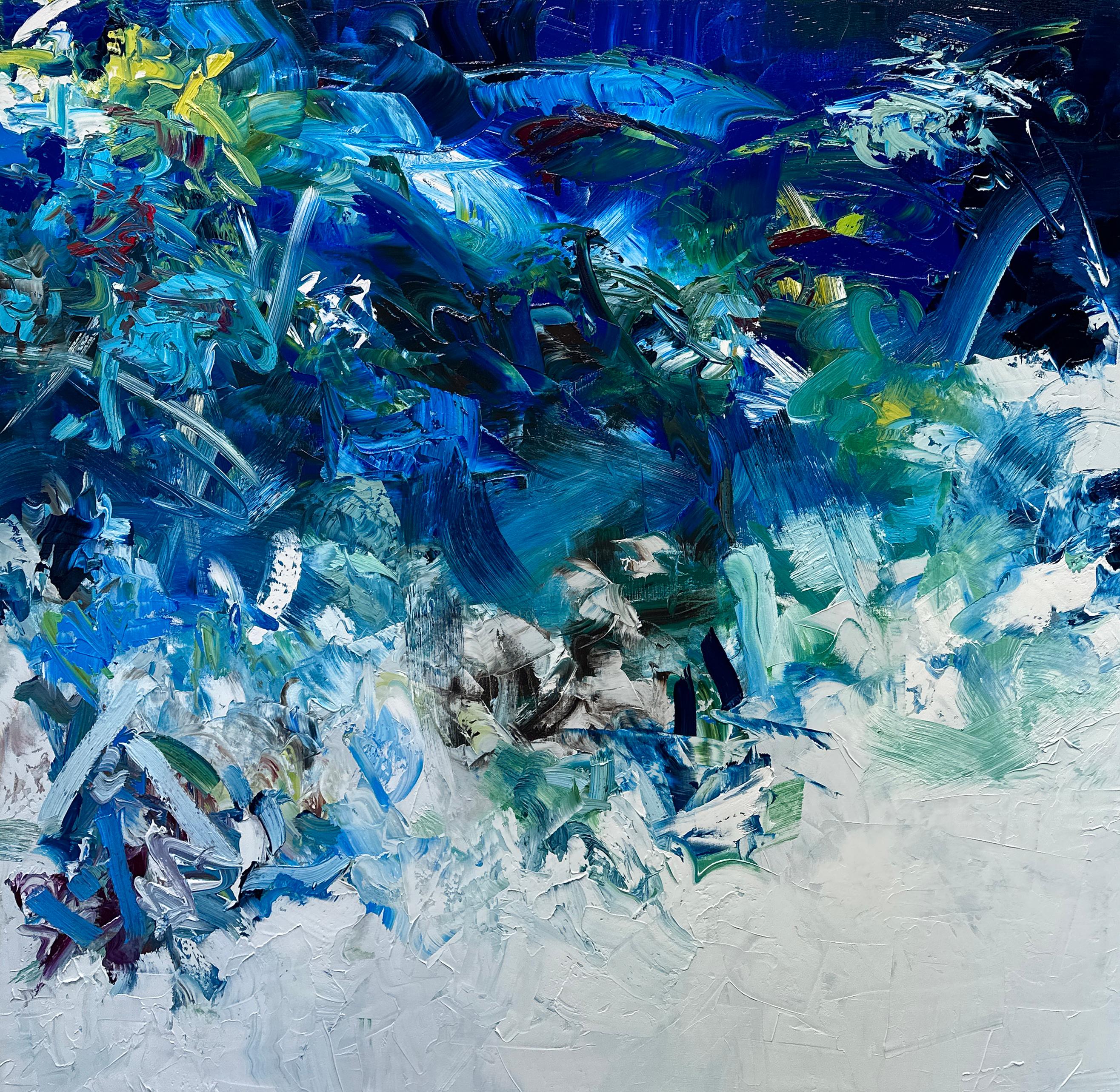 Abstract Painting Chris Hayman - Au-delà du bleu