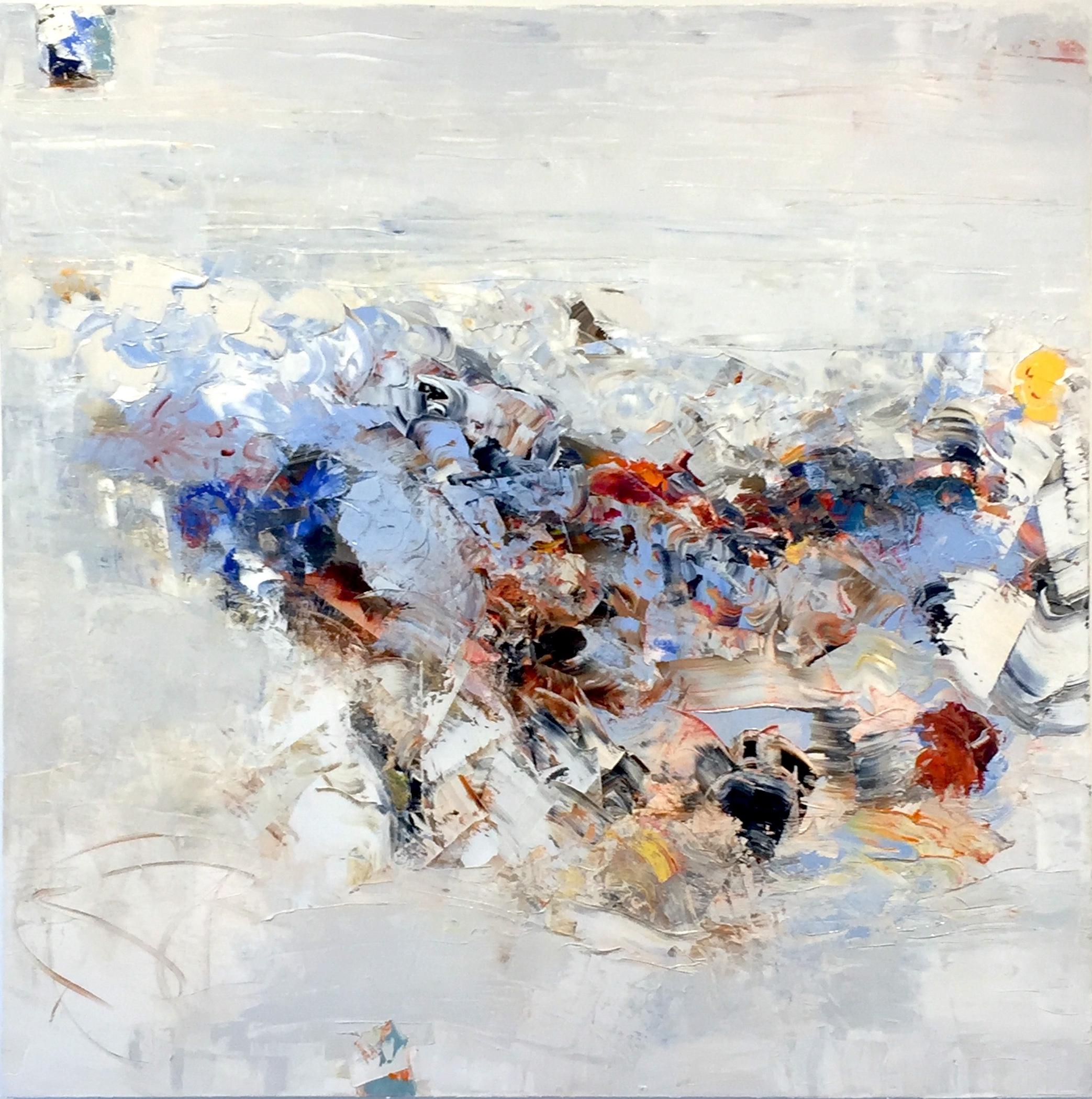 Chris Hayman Abstract Painting - Blue Rustle II