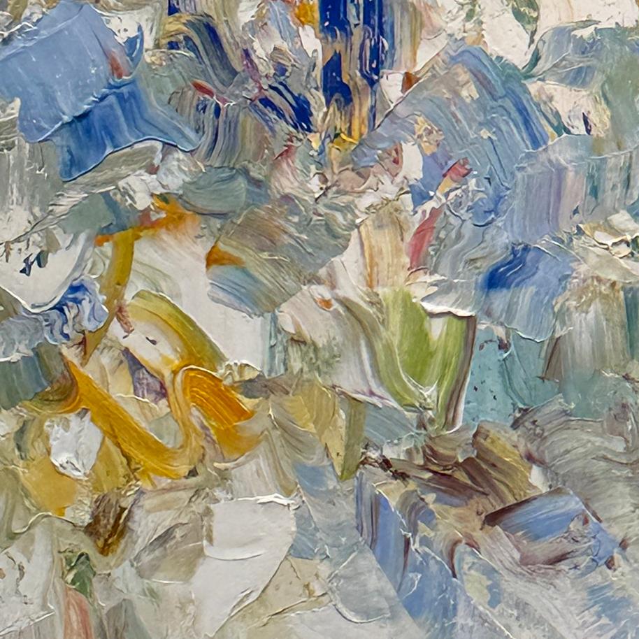 East of Blue (Grau), Abstract Painting, von Chris Hayman