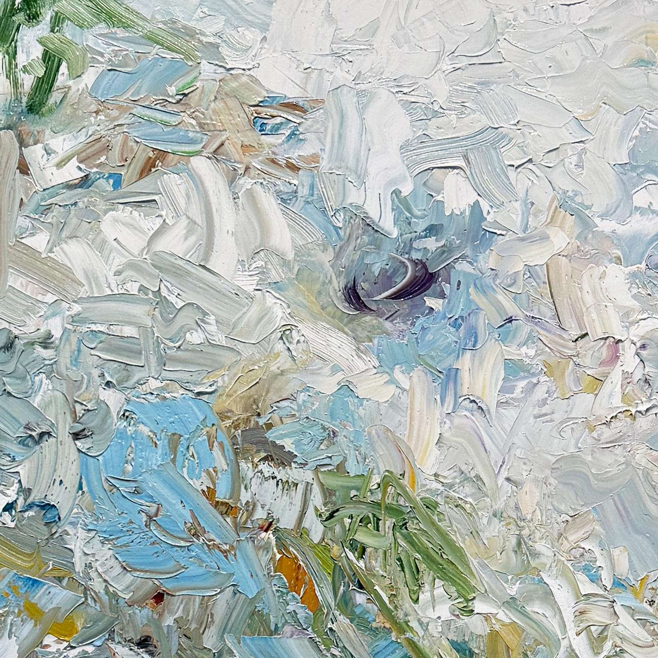 In her paintings, Christine Hayman concerns herself with space. She is interested in how forms are energized by the space around them, especially when incorporated into paintings with vivid contrasting colors and thick painterly textures. Inspired