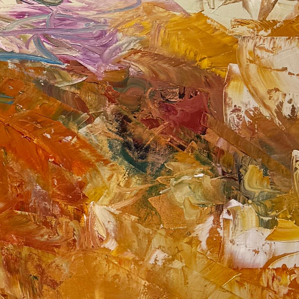 Forêt cachée - Marron Abstract Painting par Chris Hayman