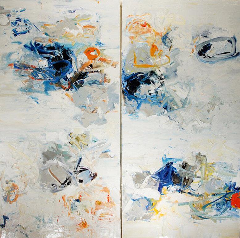 Chris Hayman Abstract Painting - Blue Twist