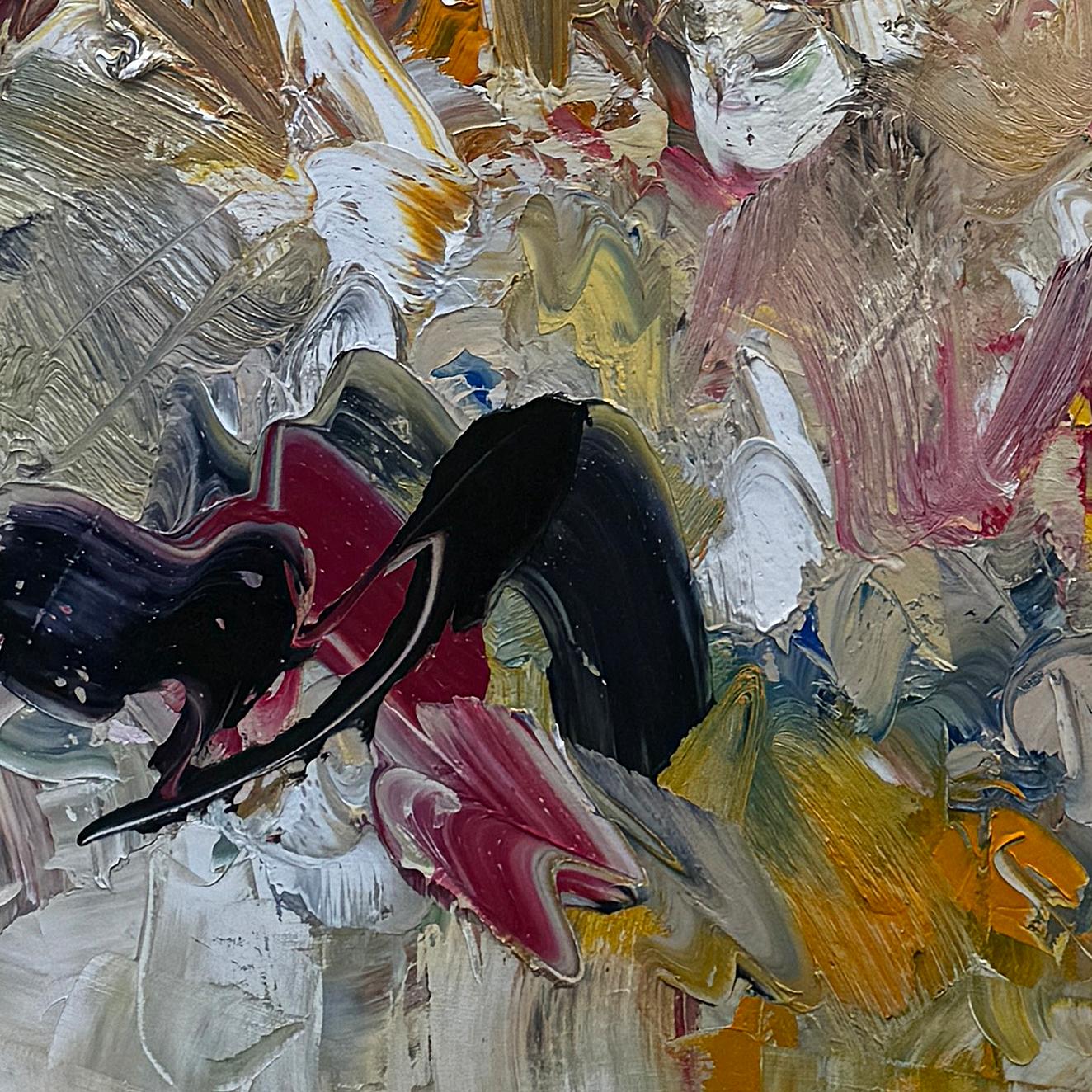 In her paintings, Christine Hayman concerns herself with space. She is interested in how forms are energized by the space around them, especially when incorporated into paintings with vivid contrasting colors and thick painterly textures. Inspired