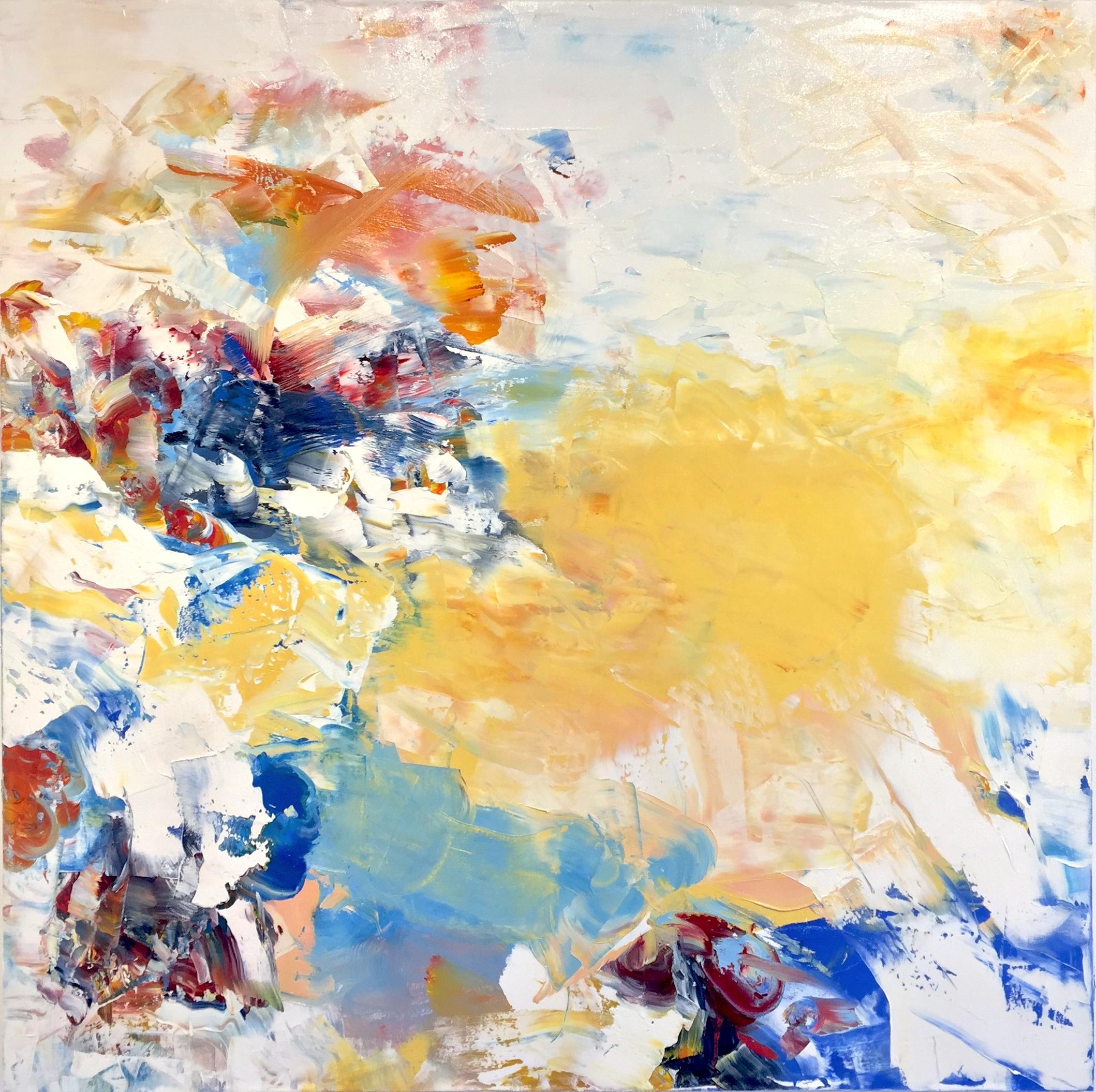 Chris Hayman Abstract Painting - Yellow Twist