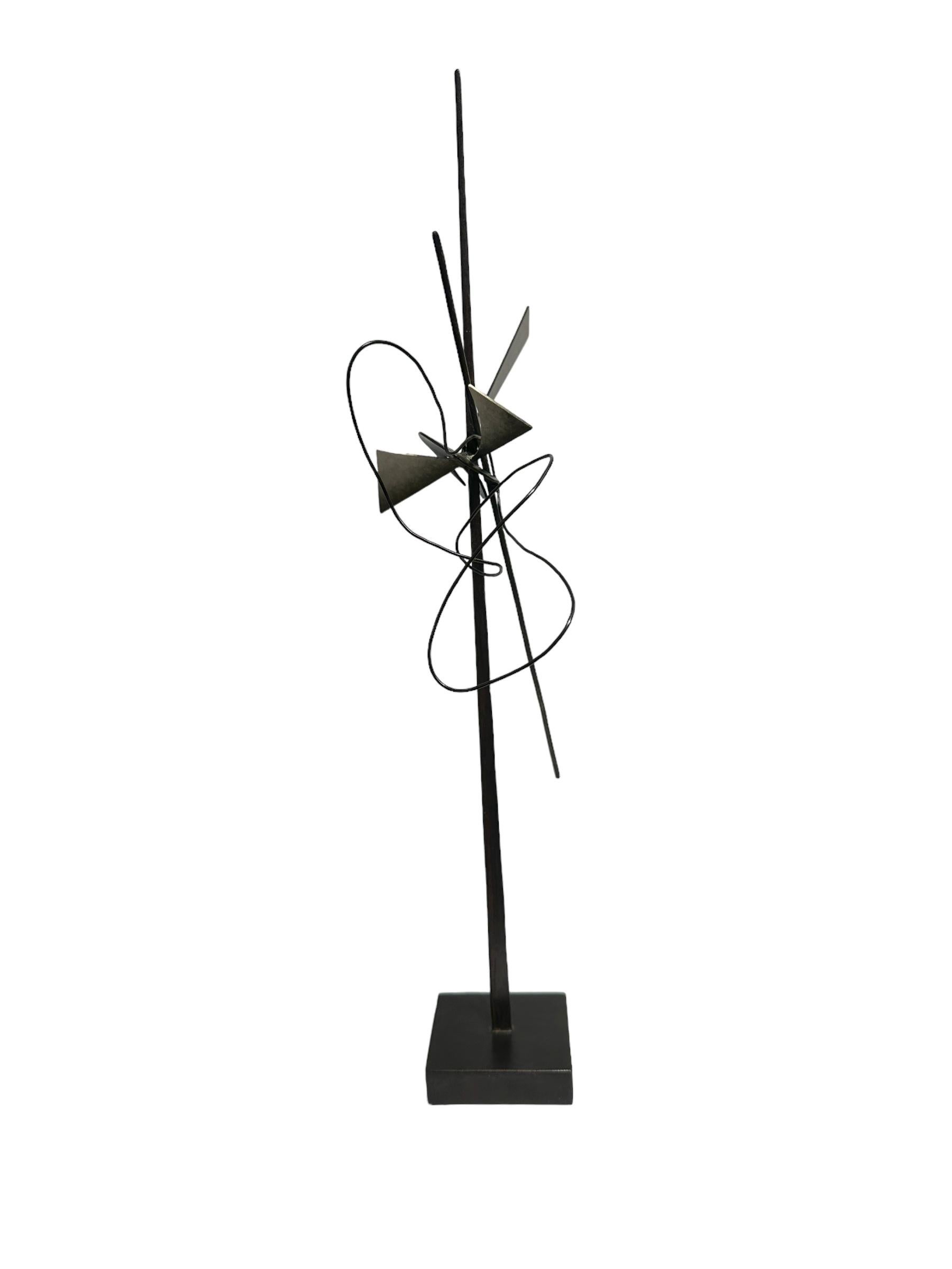 Free Flow - Abstract Geometric Form, Hand Painted Welded Steel Sculpture  For Sale 1